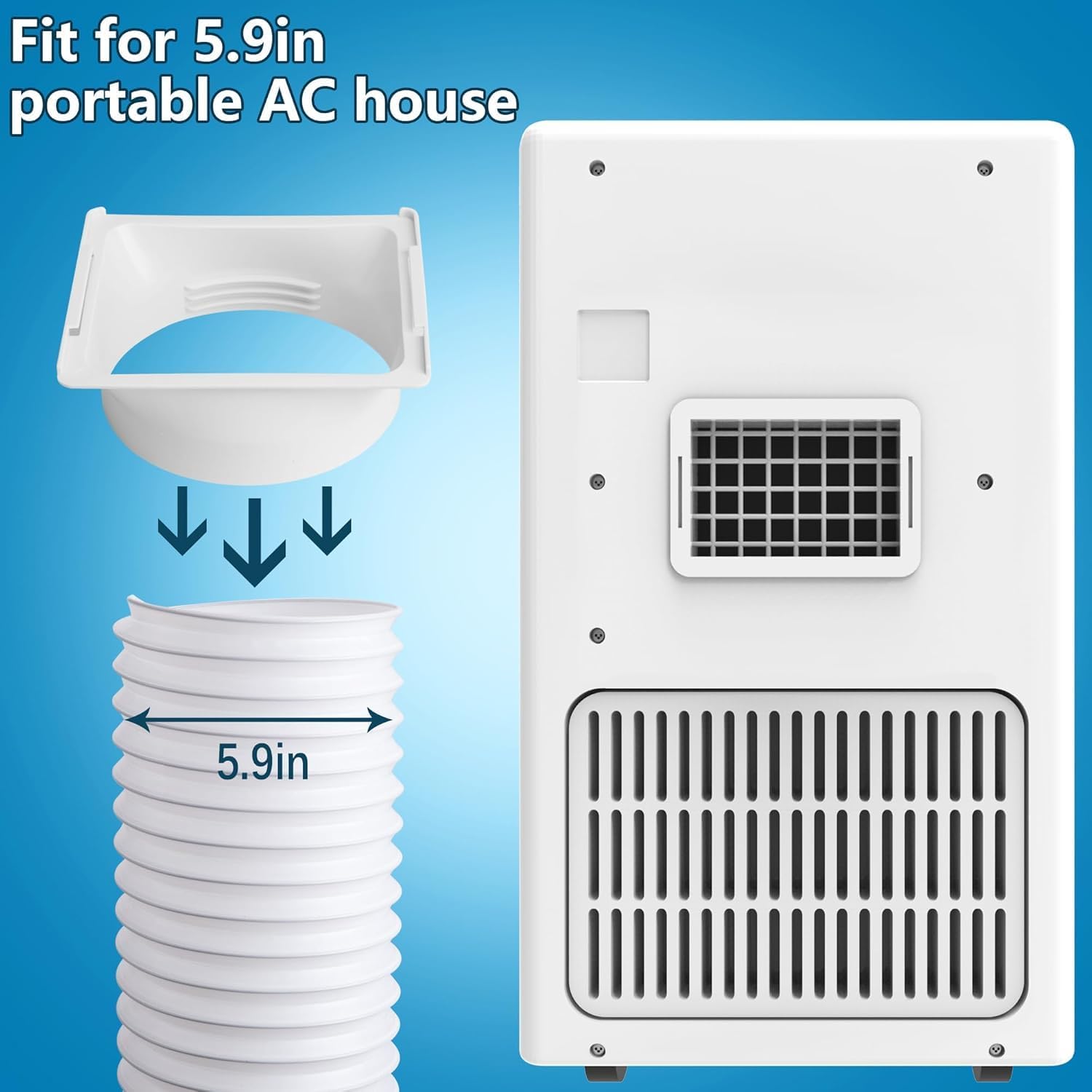 5.9 Inch Portable Air Conditioner Exhaust Hose Coupler, Mobile AC Unit Tube Connector, AC Hose Extension Connector Air Conditioning Accessories for AC Exhaust Hose Coupler Extension (Square) - Image 6