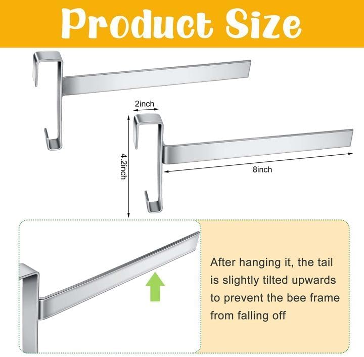 4 Pcs Beehive Frame Holder- Stainless Steel Beehive Frame Perch- 5 Full Frame Capacity Beekeeping Frame Support Bracket Rack- Bee Hive Frame Grip for Beekeeper - Image 2