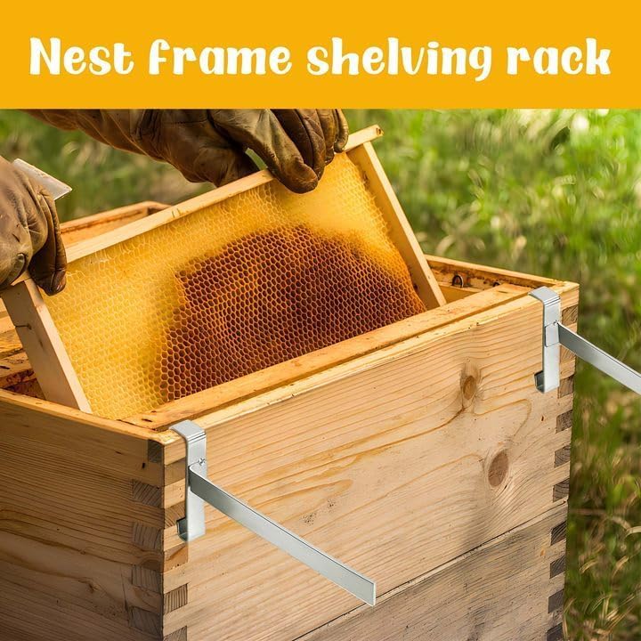4 Pcs Beehive Frame Holder- Stainless Steel Beehive Frame Perch- 5 Full Frame Capacity Beekeeping Frame Support Bracket Rack- Bee Hive Frame Grip for Beekeeper - Image 3