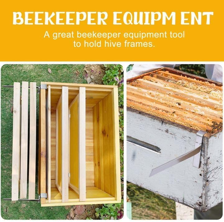 4 Pcs Beehive Frame Holder- Stainless Steel Beehive Frame Perch- 5 Full Frame Capacity Beekeeping Frame Support Bracket Rack- Bee Hive Frame Grip for Beekeeper - Image 5
