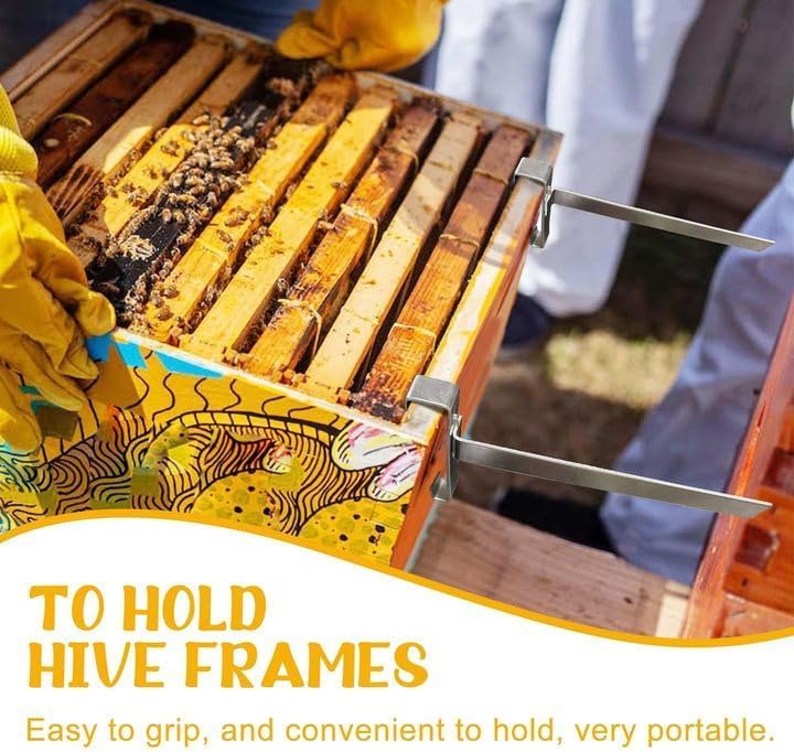 4 Pcs Beehive Frame Holder- Stainless Steel Beehive Frame Perch- 5 Full Frame Capacity Beekeeping Frame Support Bracket Rack- Bee Hive Frame Grip for Beekeeper - Image 7
