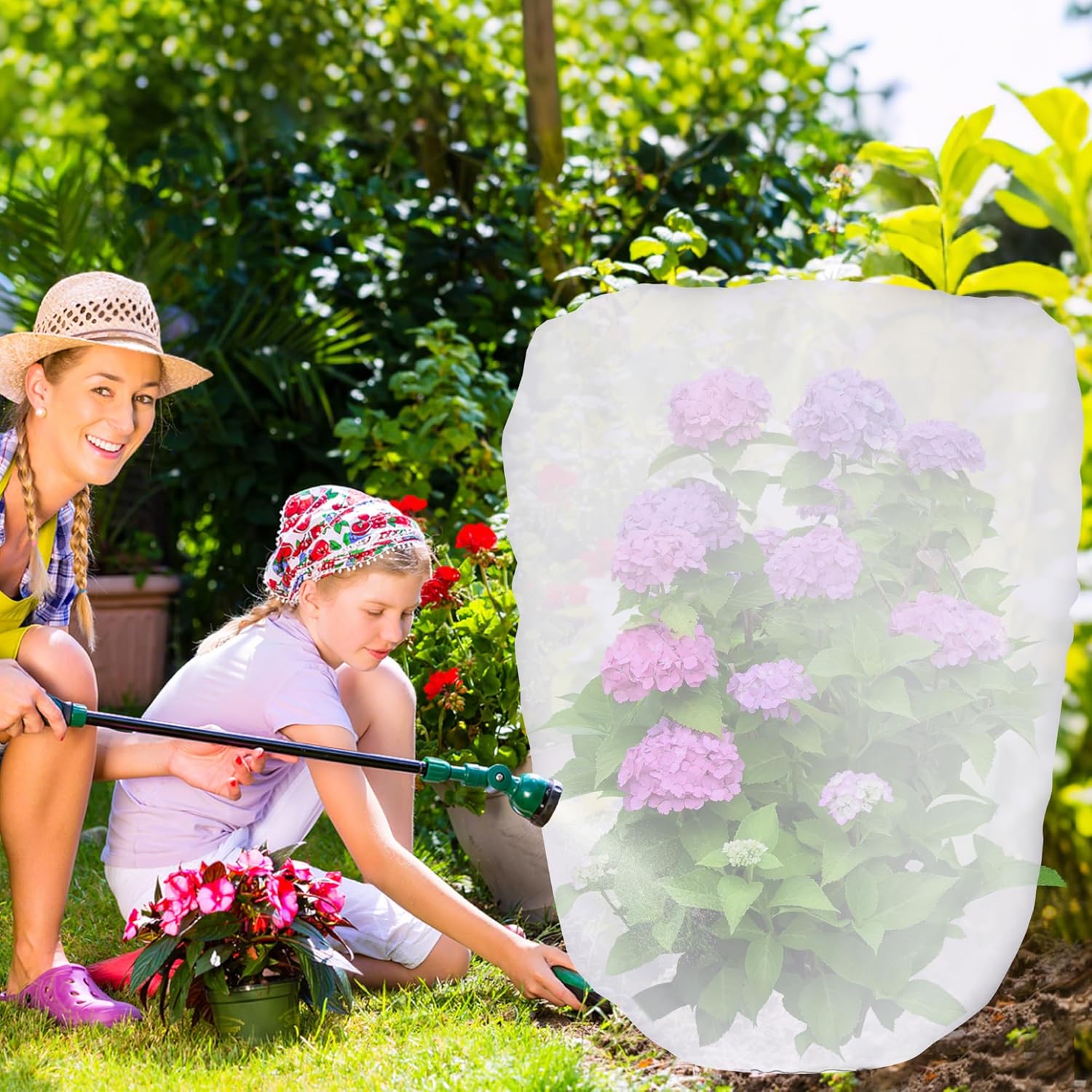 3.3 x 2.6Ft Garden Plant Shade Cover with Drawstring, Non-Woven Garden Shade Sun Protection Plants Cover, White Light Refraction Fruit Tree Sunshade Cloth for Protect Plant from Direct Sunlight - Image 7