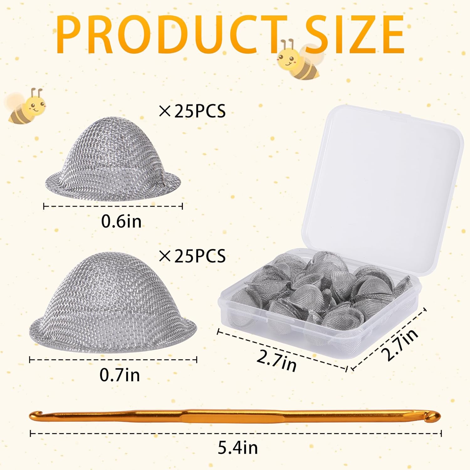 50 Pcs Stainless Steel Carpenter Bee Corks, 2 Sizes Carpenter Bee Plugs Hole Filler, Tapered Bee Holes Repair Kit for Outside Porches Furnitures - Image 2