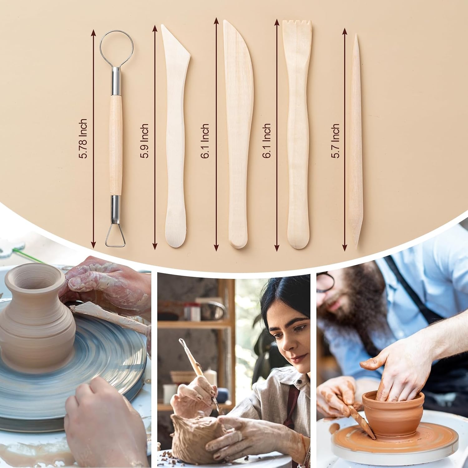 Clay Tools Kit, 27 PCS Pottery Tools, Practical Polymer Clay Sculpting Tools Kit, Air Dry Clay Tools Set for Adults, Pottery Craft, Dotting, Carving, Drawing, Molding, Modeling, Shaping - Image 3