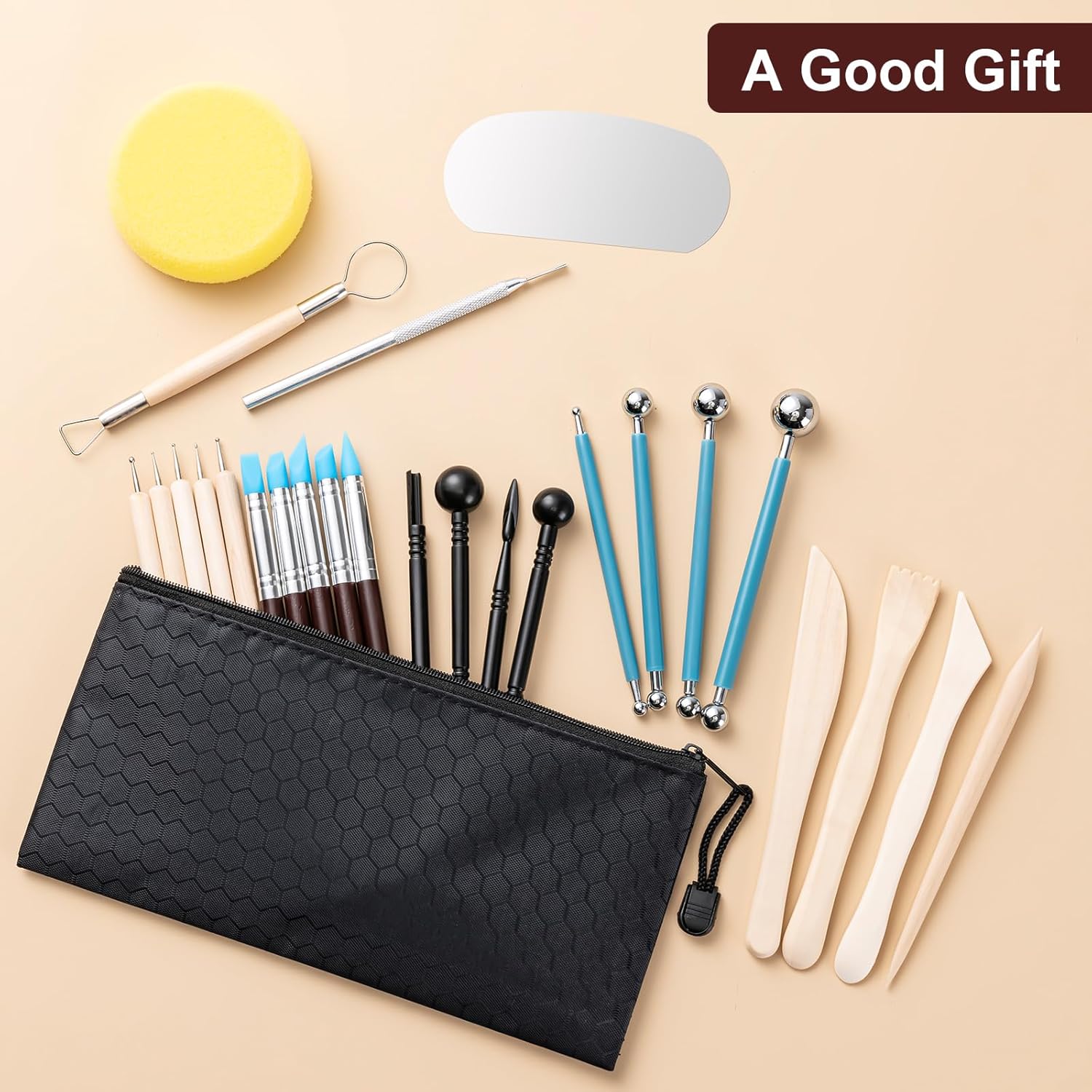 Clay Tools Kit, 27 PCS Pottery Tools, Practical Polymer Clay Sculpting Tools Kit, Air Dry Clay Tools Set for Adults, Pottery Craft, Dotting, Carving, Drawing, Molding, Modeling, Shaping - Image 7
