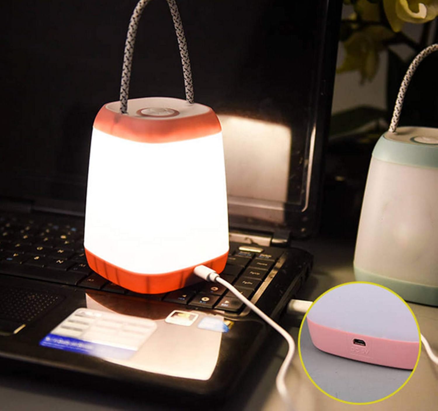 Night Light for Kids, USB Rechargeable Nursery Lamp Portable Camping Lantern with 3 Light Modes for Camping,Emergency,Bedroom,Indoor and Outdoor(Pink, 1 Pack) - Image 4