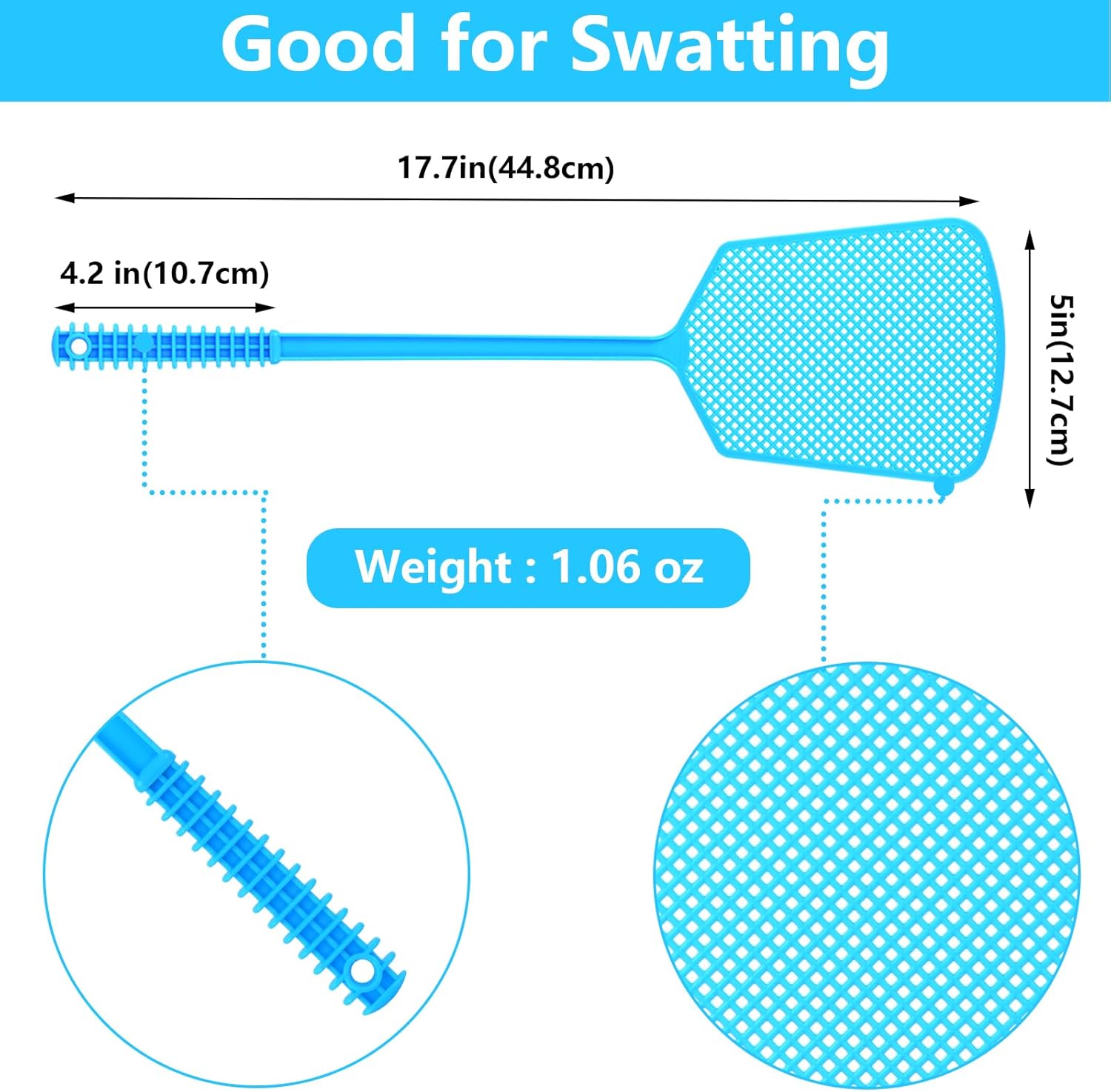 Fly Swatter,5 Pack Plastic Heavy Duty Manual Fly Killer, Long Handle Flyswatter, Large Bug Swatters That Work for Indoor and Outdoor - Image 5