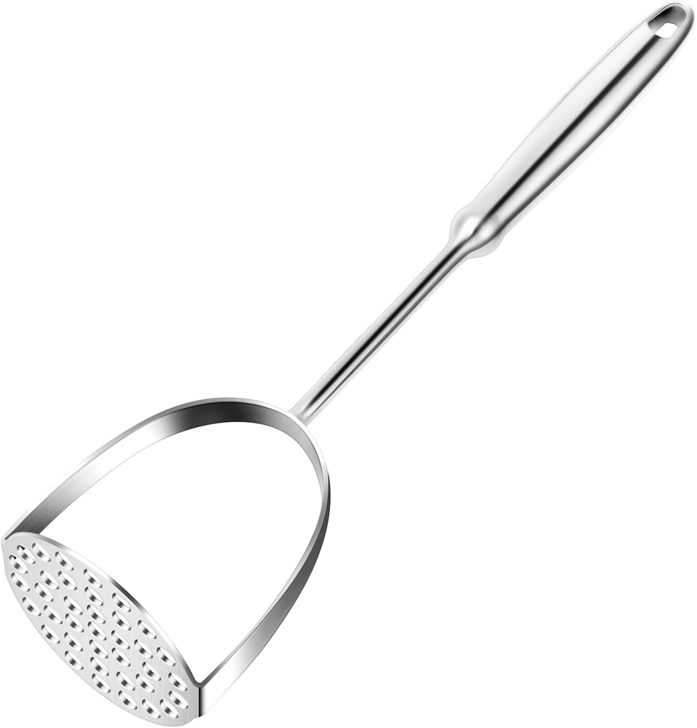 Potato Masher,Stainless Steel Mashed Potatoes Masher with Long Handle for Beans,Avocado,Fruit,Vegetables.One Piece Construction Heavy Duty Masher Kitchen Tool - Image 1