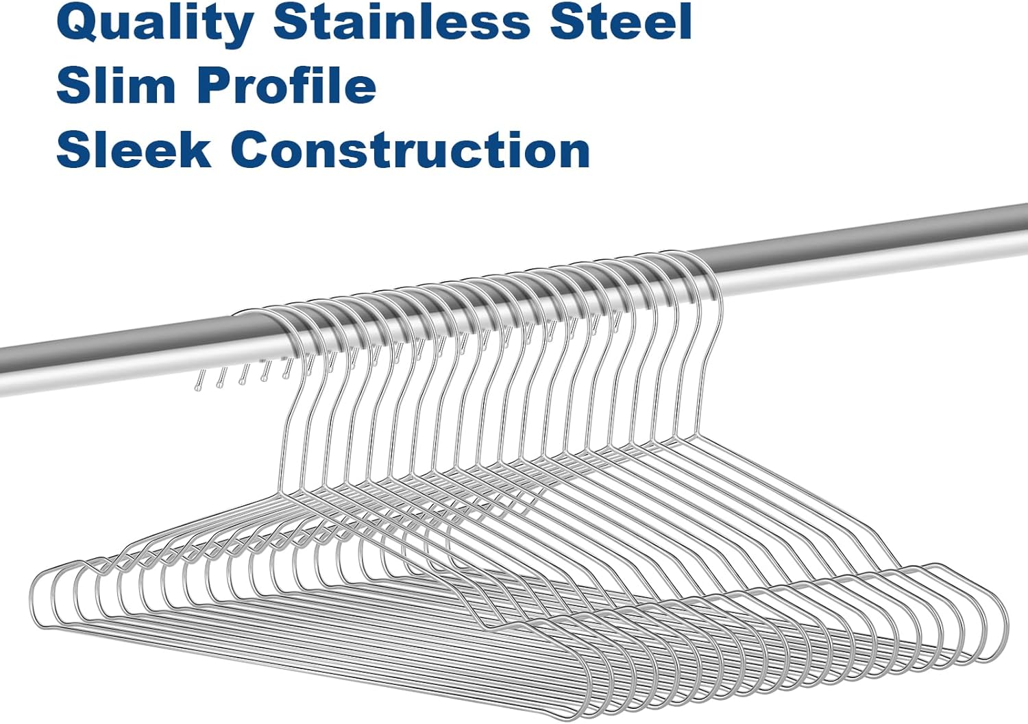 20 Pack Silver Stainless Steel Kids Hangers, Space-Saving Non-Slip, Perfect for Baby, Toddler & Kids' Clothes - Image 5