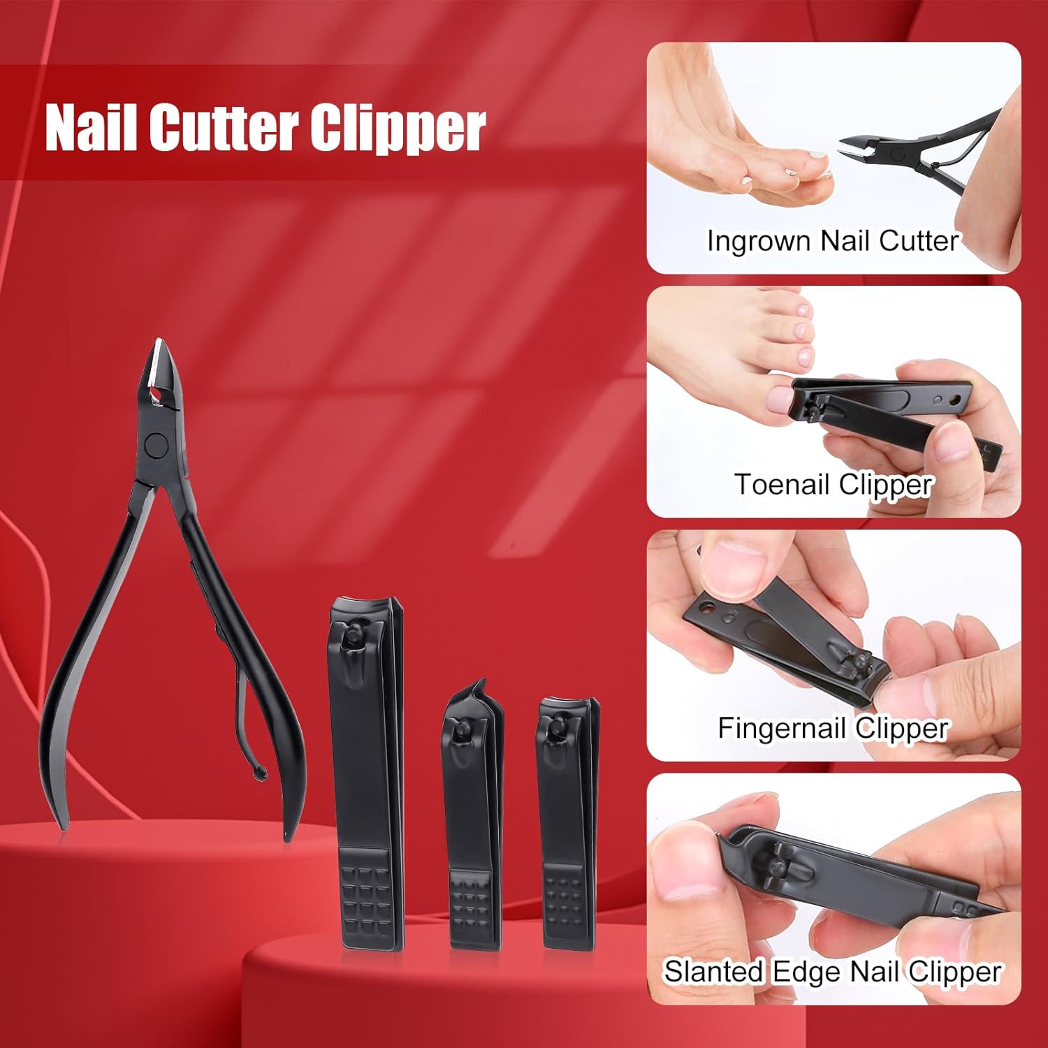 Manicure Set-Stainless Steel Nail Care Set-Professional Ingrown Toenail Clipper Grooming Tool-Pedicure Kit & Toe Nail Cutter-Thick Nail Scissors Toiletries with Cuticle Trimmer - Image 3