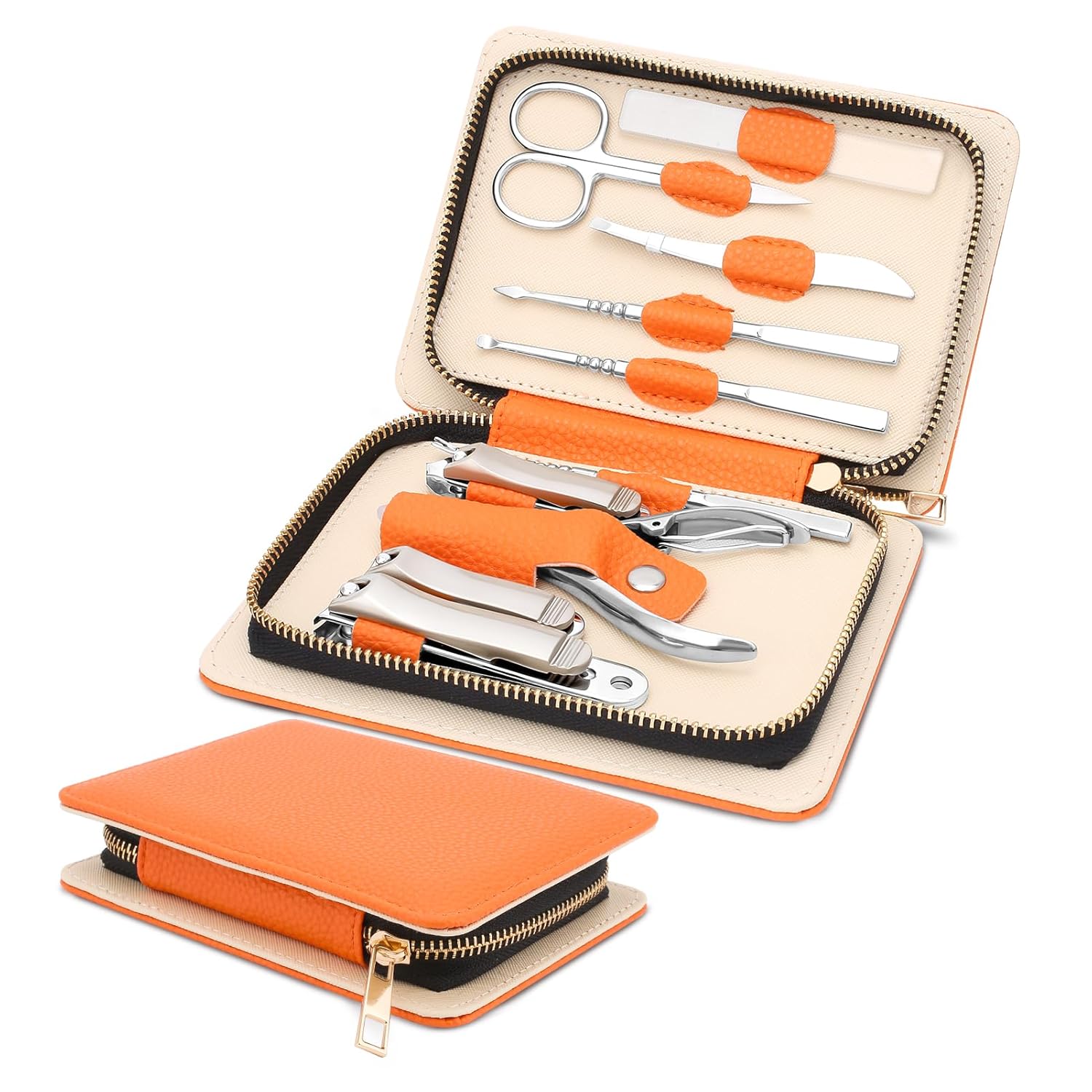 Professional Manicure Set for Adult,10-in-1 High-Grade Nail Cutter Ingrown Toenail Clippers Pedicure with Leather Travel Case.Heavy-Duty Stainless Steel Men Women Nail Care Grooming Kit. - Image 1