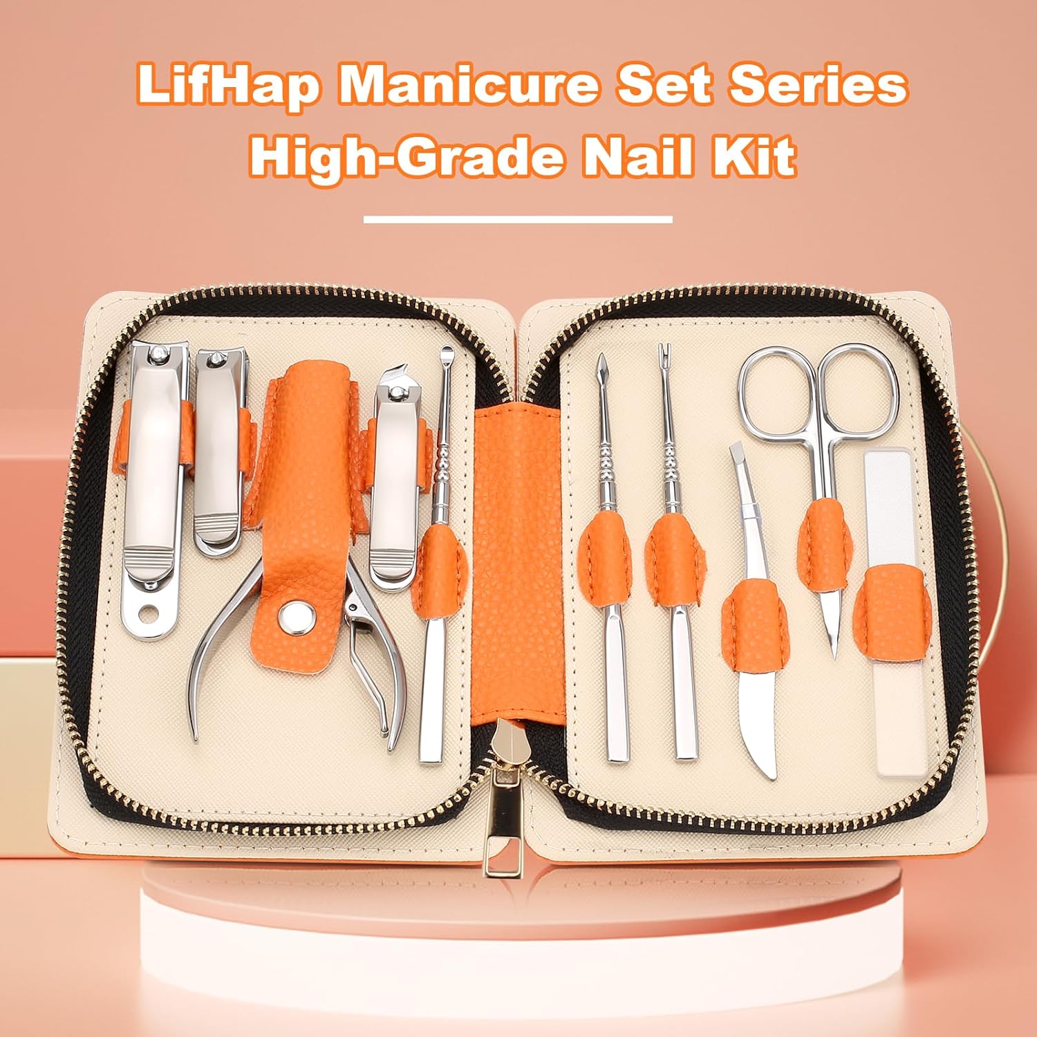 Professional Manicure Set for Adult,10-in-1 High-Grade Nail Cutter Ingrown Toenail Clippers Pedicure with Leather Travel Case.Heavy-Duty Stainless Steel Men Women Nail Care Grooming Kit. - Image 2