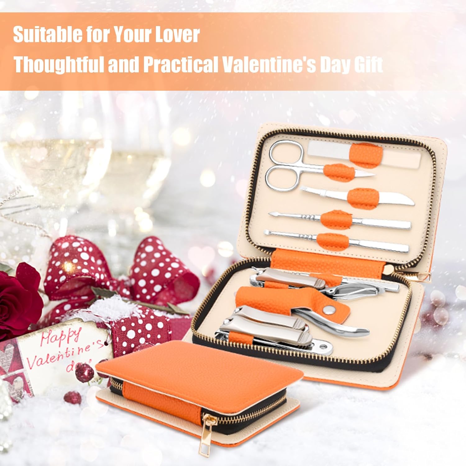 Professional Manicure Set for Adult,10-in-1 High-Grade Nail Cutter Ingrown Toenail Clippers Pedicure with Leather Travel Case.Heavy-Duty Stainless Steel Men Women Nail Care Grooming Kit. - Image 5