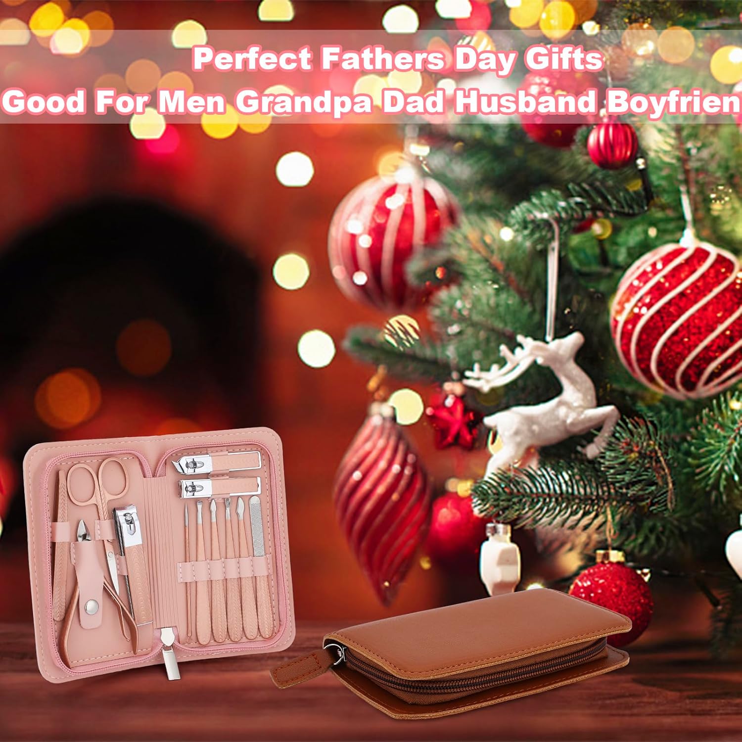 Manicure Set-Stainless Steel Nail Care Set-12 in 1 Professional Ingrown Toenail Clipper Grooming Tool-Pedicure Kit & Toe Nail Cutter-Men Gifts for Grandpa Dad Husband on Fathers Day (Rose Gold) - Image 2
