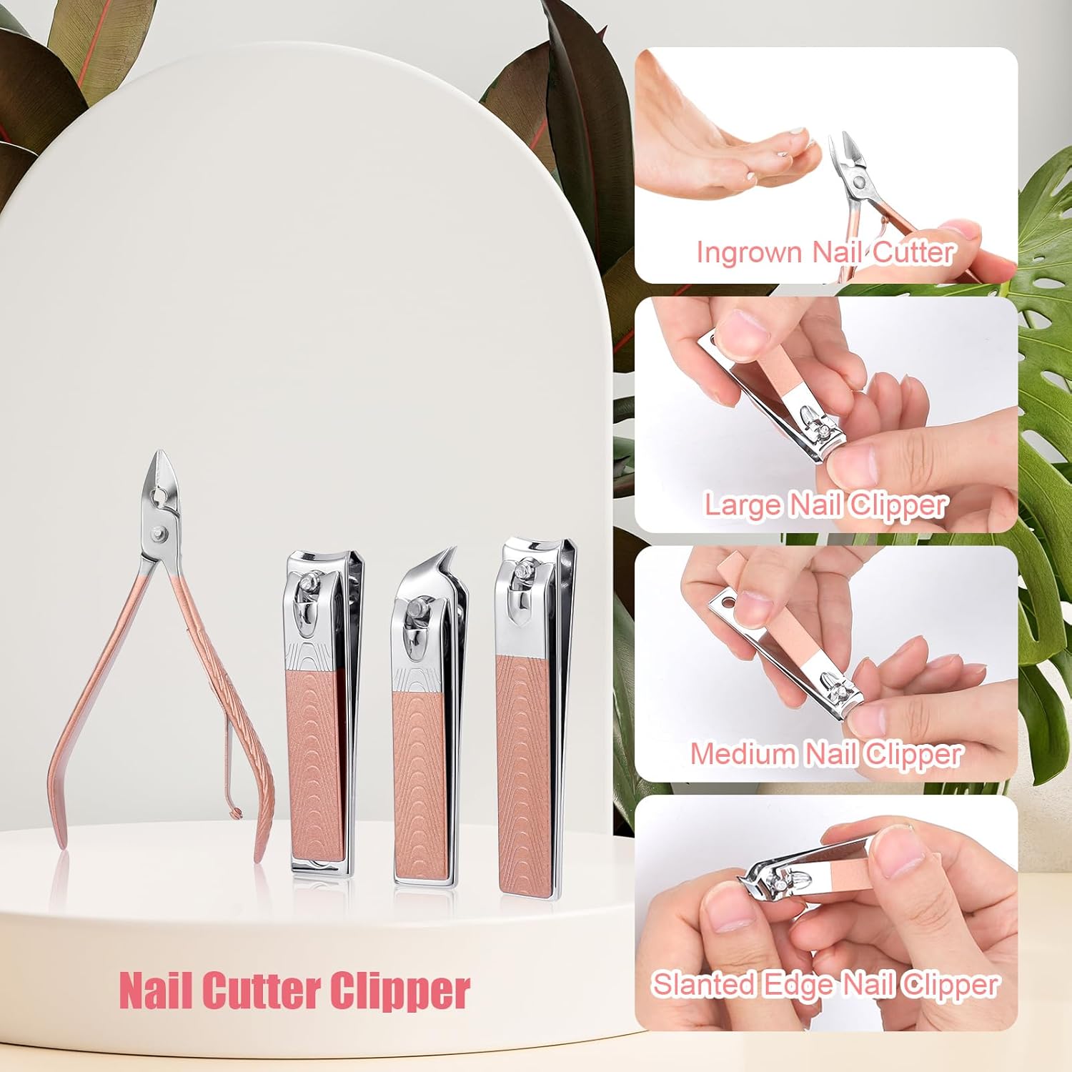 Manicure Set-Stainless Steel Nail Care Set-12 in 1 Professional Ingrown Toenail Clipper Grooming Tool-Pedicure Kit & Toe Nail Cutter-Men Gifts for Grandpa Dad Husband on Fathers Day (Rose Gold) - Image 3