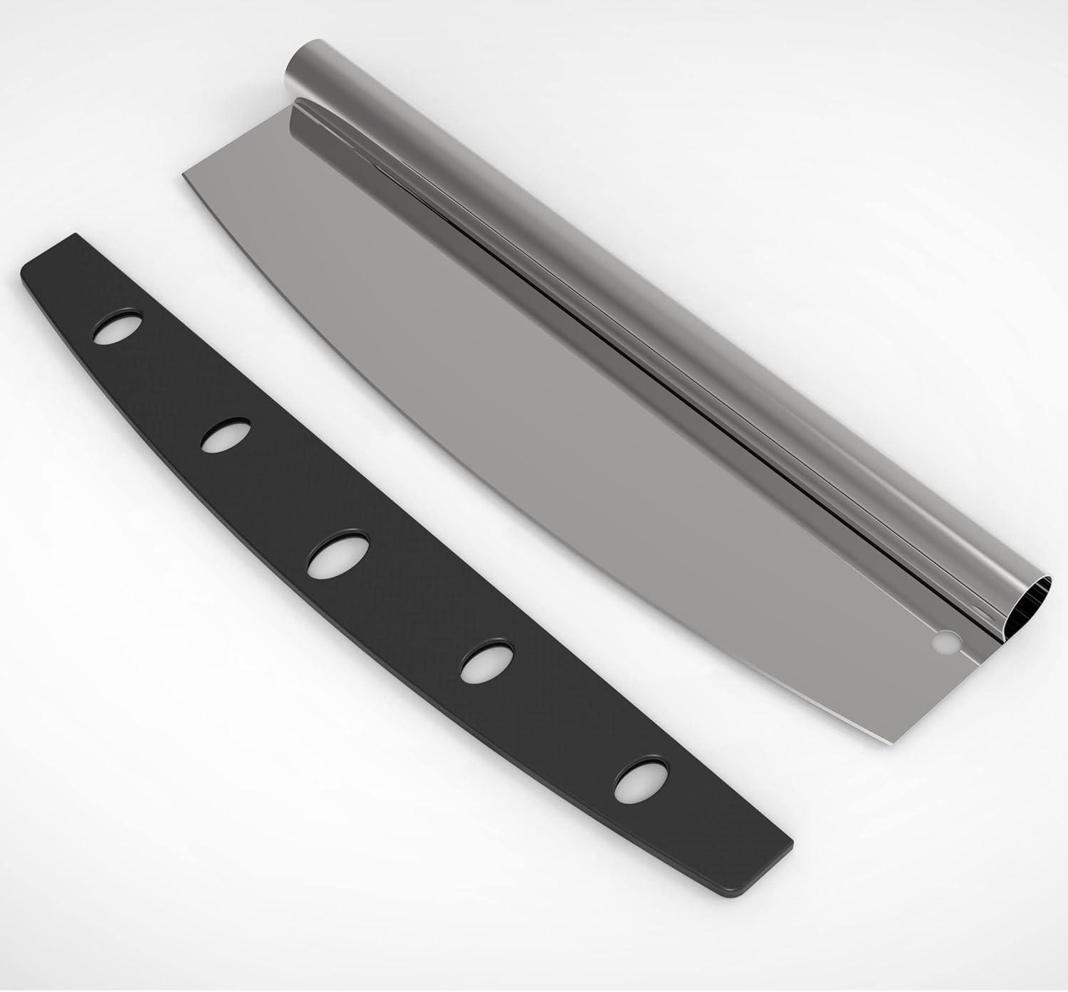 Pizza Cutter Stainless Steel Rocker Slicer - 14 Inch Sharp Knife with Blade Cover, Dishwasher Safe Premium Pizza Oven Accessories - Image 1