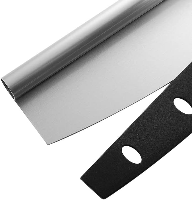 Pizza Cutter Stainless Steel Rocker Slicer - 14 Inch Sharp Knife with Blade Cover, Dishwasher Safe Premium Pizza Oven Accessories - Image 2