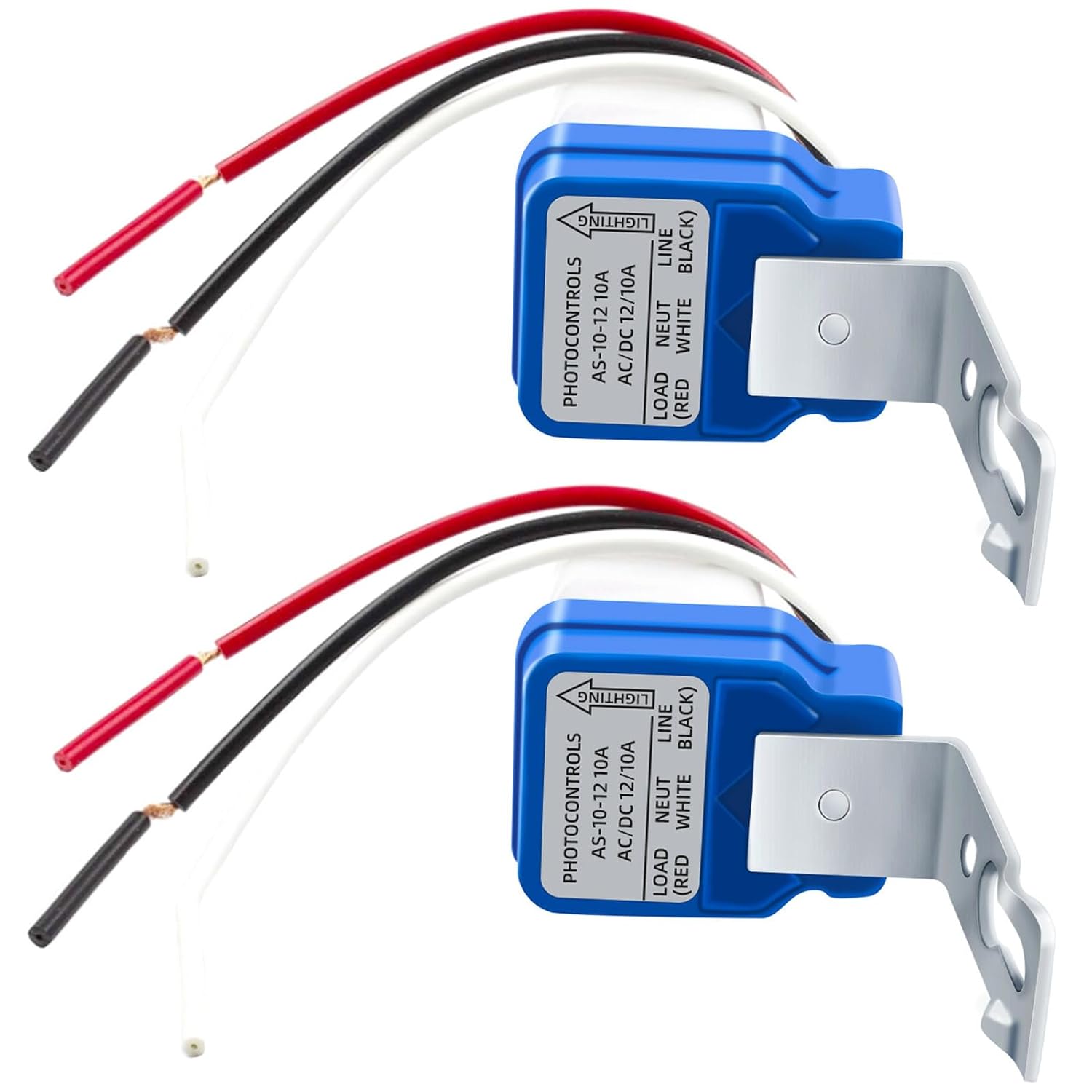 2 Pack AC DC 12V 10A Auto On/Off Photocell Light Switch Photocell Photo Switch Photoelectric Control Light Sensor Switch Dusk to Dawn Photocell Sensor for Outdoor Lighting Fixtures - Image 1
