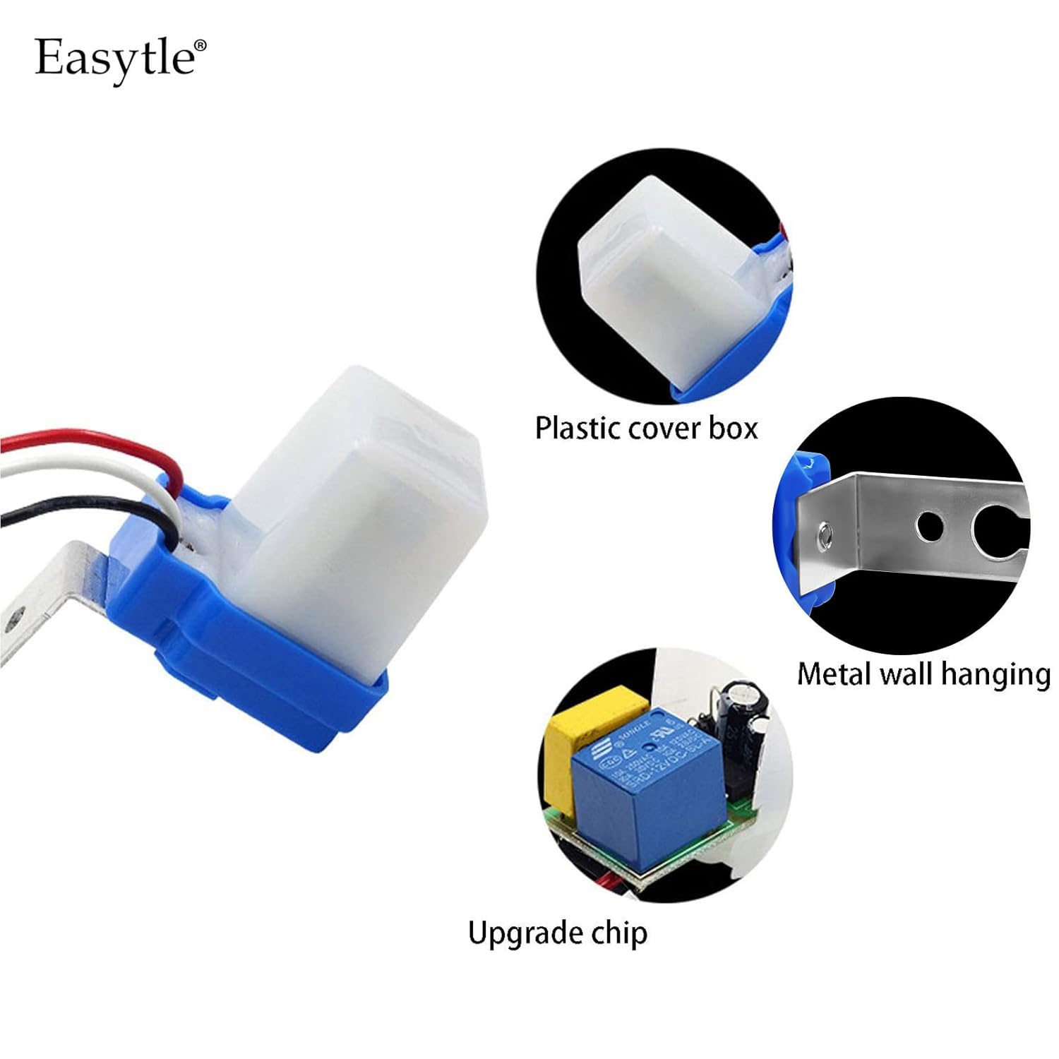 2 Pack AC DC 12V 10A Auto On/Off Photocell Light Switch Photocell Photo Switch Photoelectric Control Light Sensor Switch Dusk to Dawn Photocell Sensor for Outdoor Lighting Fixtures - Image 2