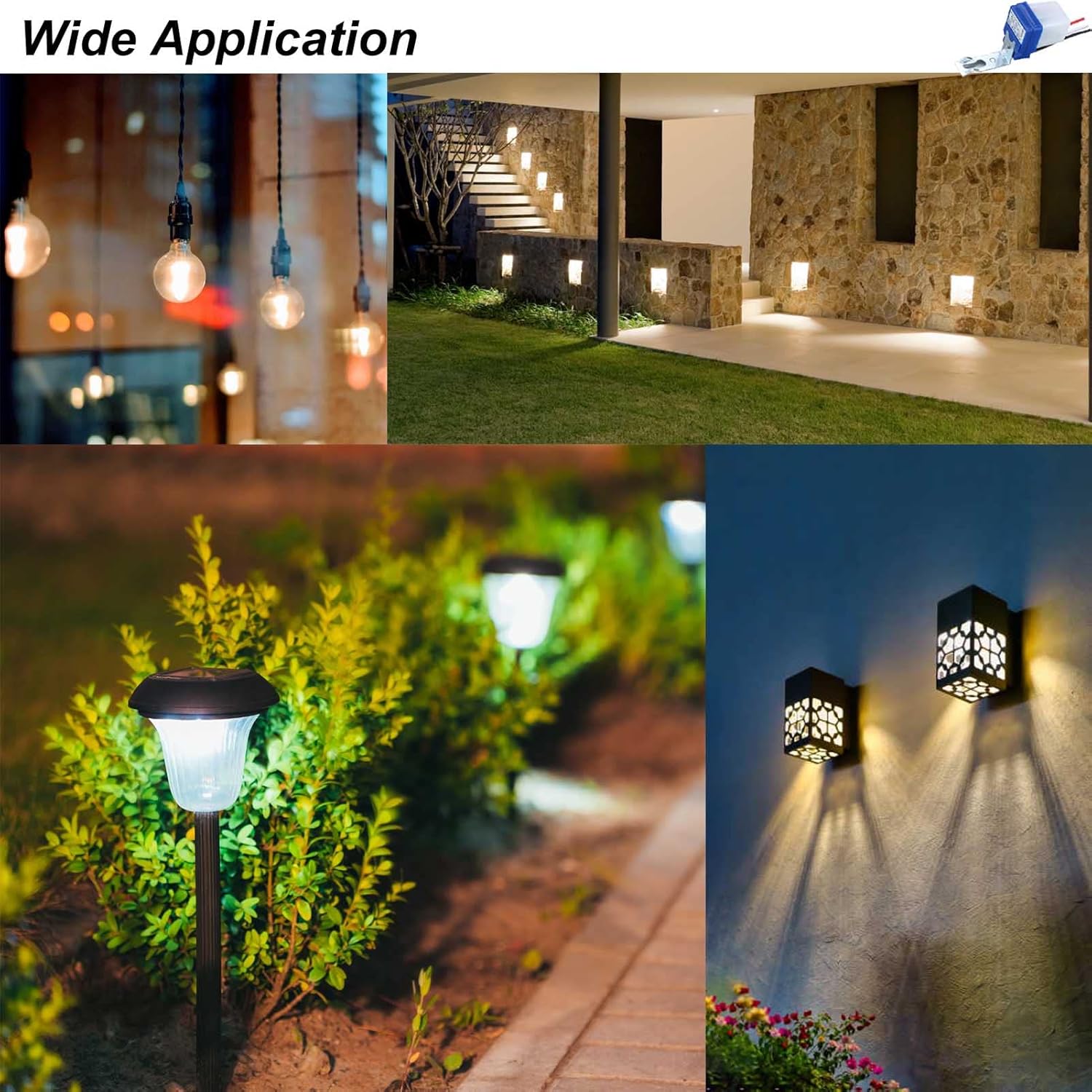 2 Pack AC DC 12V 10A Auto On/Off Photocell Light Switch Photocell Photo Switch Photoelectric Control Light Sensor Switch Dusk to Dawn Photocell Sensor for Outdoor Lighting Fixtures - Image 5
