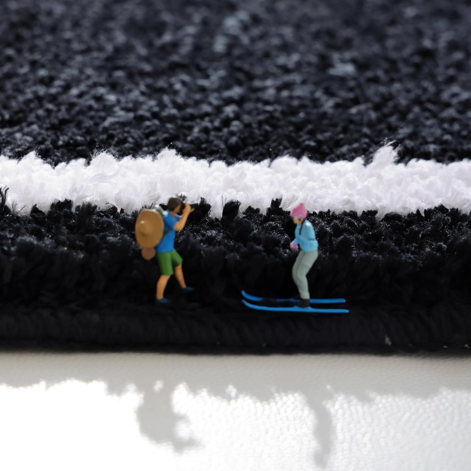 Halloween Decor Black Coffin Bath Mat for Bathroom, Cute Gothic Halloween Decoration Black Bathroom Rug Non Slip Cartoon Bath Rug Bathroom Mat Plush Shower Rugs Washable Black White - Image 5