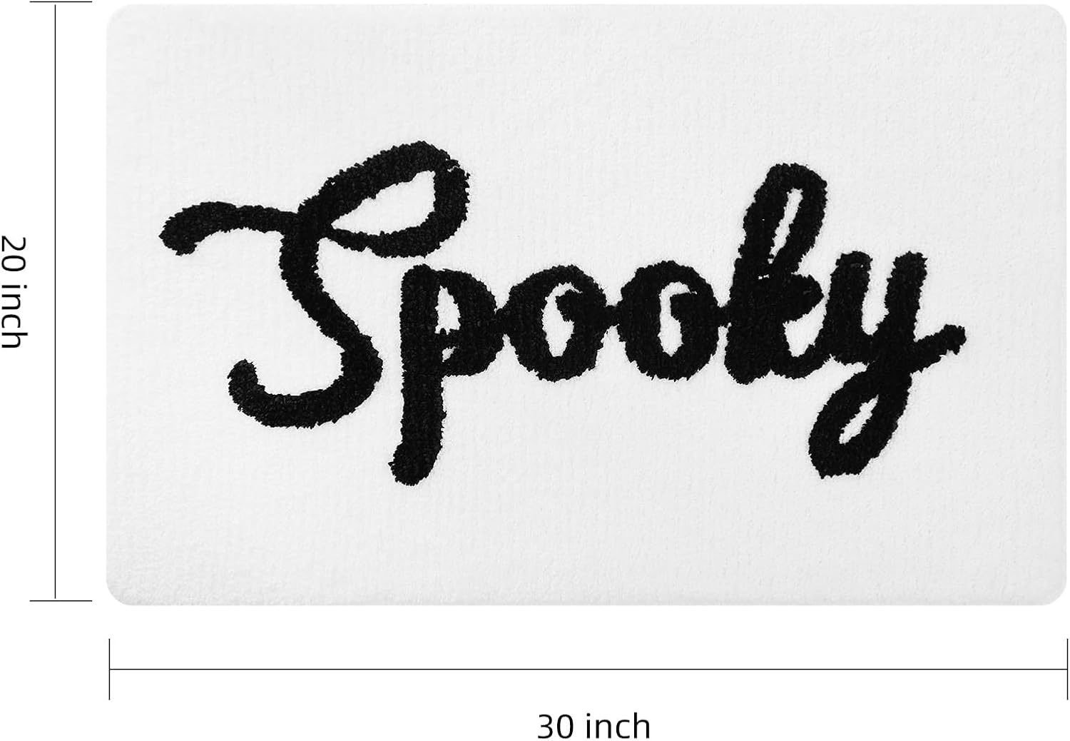 Halloween Bath Mat Cute Spooky White Black Bathroom Decor Rug Non Slip, Spooky Halloween Shower Rugs for Bathroom, Bedroom, Living Home Decoration - Image 2