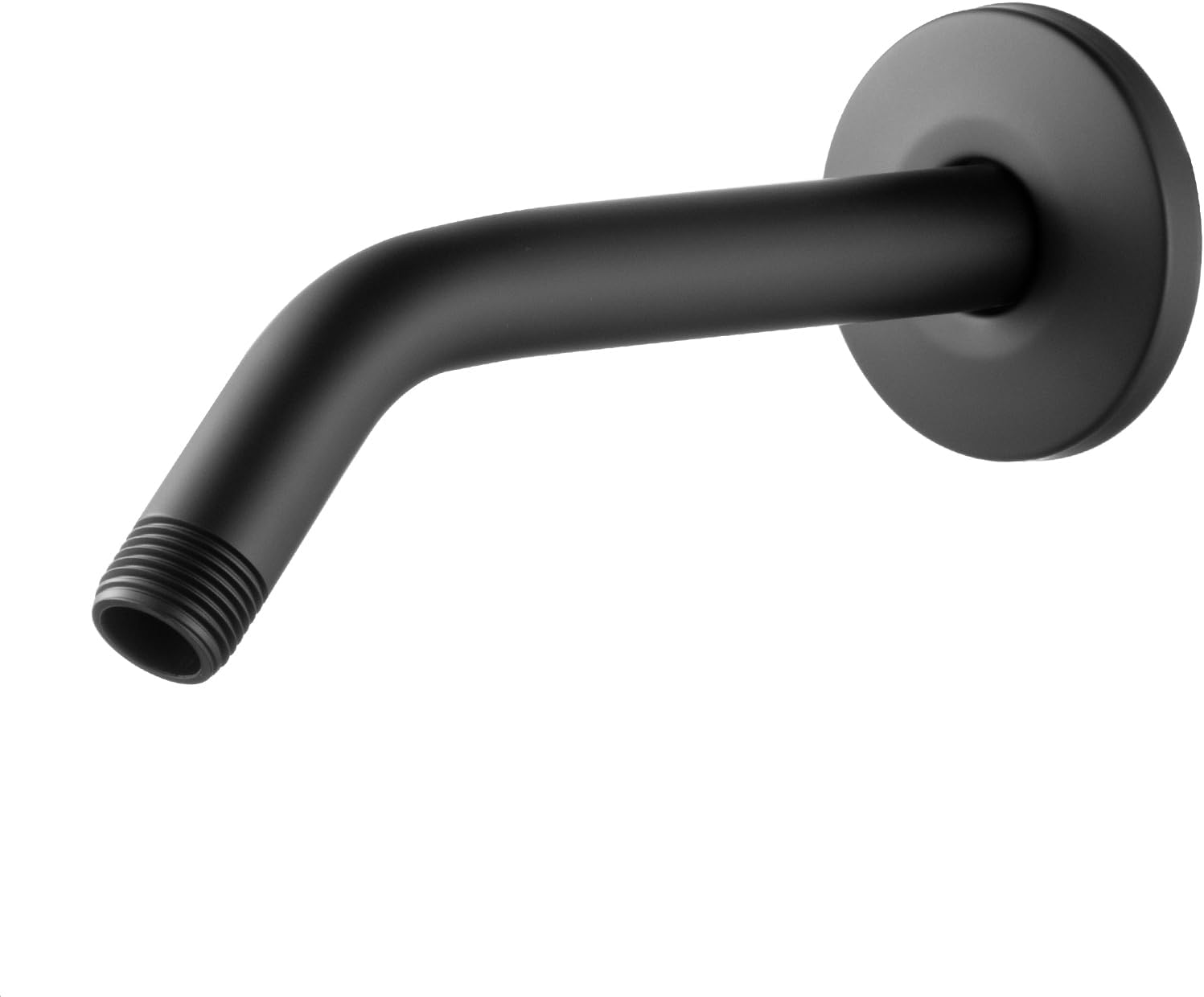 Shower Arm with Flange, 6 in Wall Mount Replacement Angle Shower Head Arm Wall-Mounted For Fixed Shower Head & Handheld Showerhead, Matte Black - Image 1