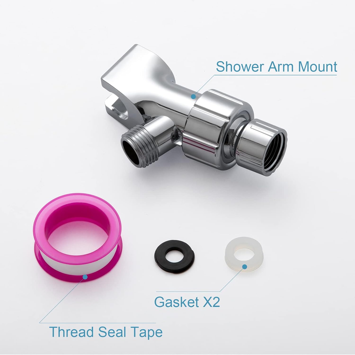 Shower Head Holder for Handheld Shower Head, Adjustable Shower Arm Mount for Connecting Shower Arm and Shower Hose, 1/2 Inch IPS Female Inlet and Male Outlet, Chrome Finish - Image 7