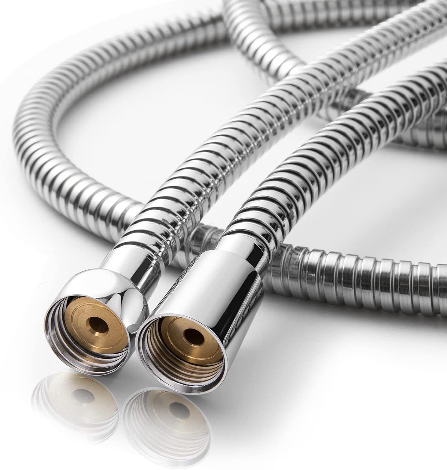 Shower Hose, 48 Inch Bidet Hose High Pressure Explosion Proof Toilet Hose for Bidet Sprayer Stainless Steel Electroplating Handheld Shower Hose Flex Hoses with Woven Inner Tube, Chrome - Image 1
