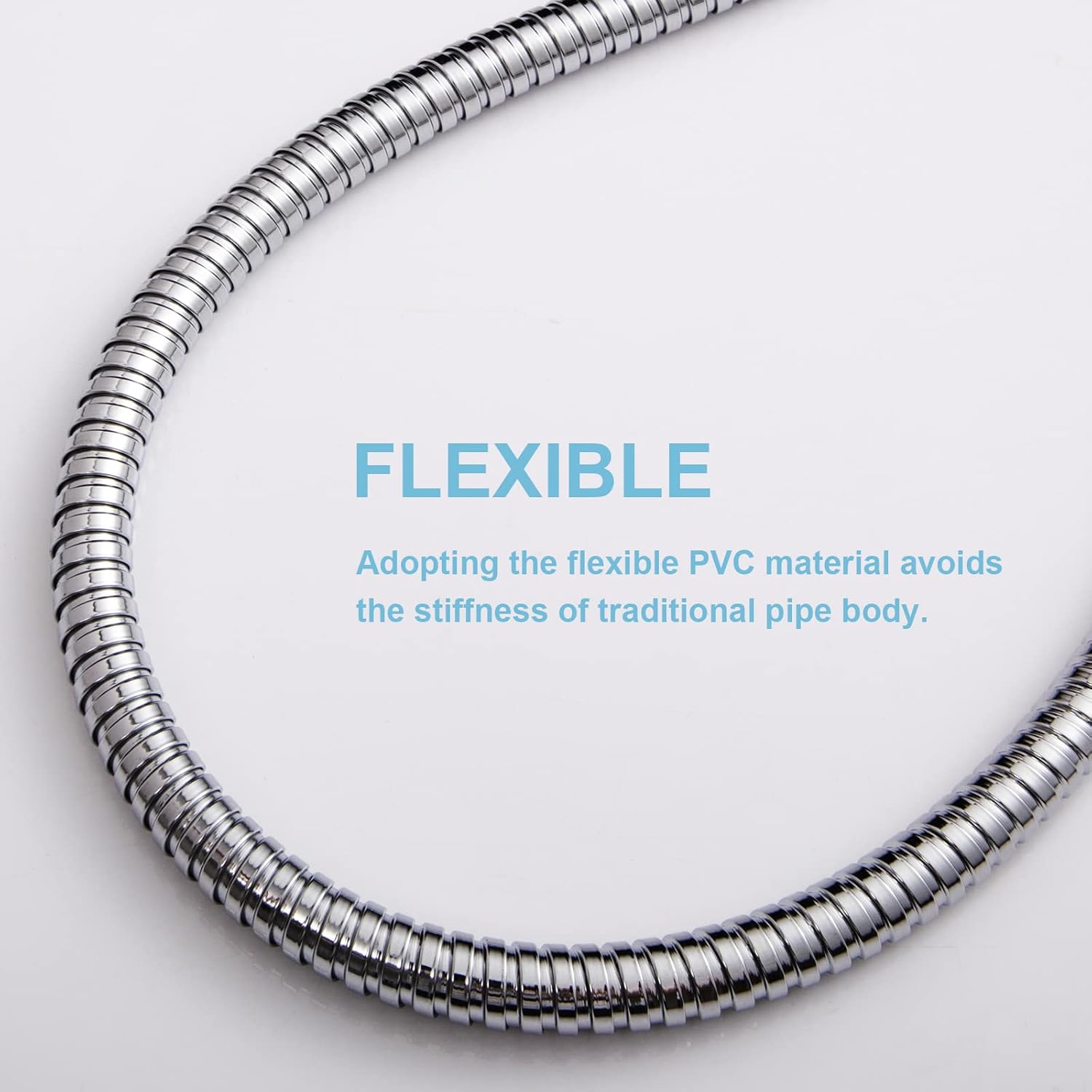 Shower Hose, 48 Inch Bidet Hose High Pressure Explosion Proof Toilet Hose for Bidet Sprayer Stainless Steel Electroplating Handheld Shower Hose Flex Hoses with Woven Inner Tube, Chrome - Image 5