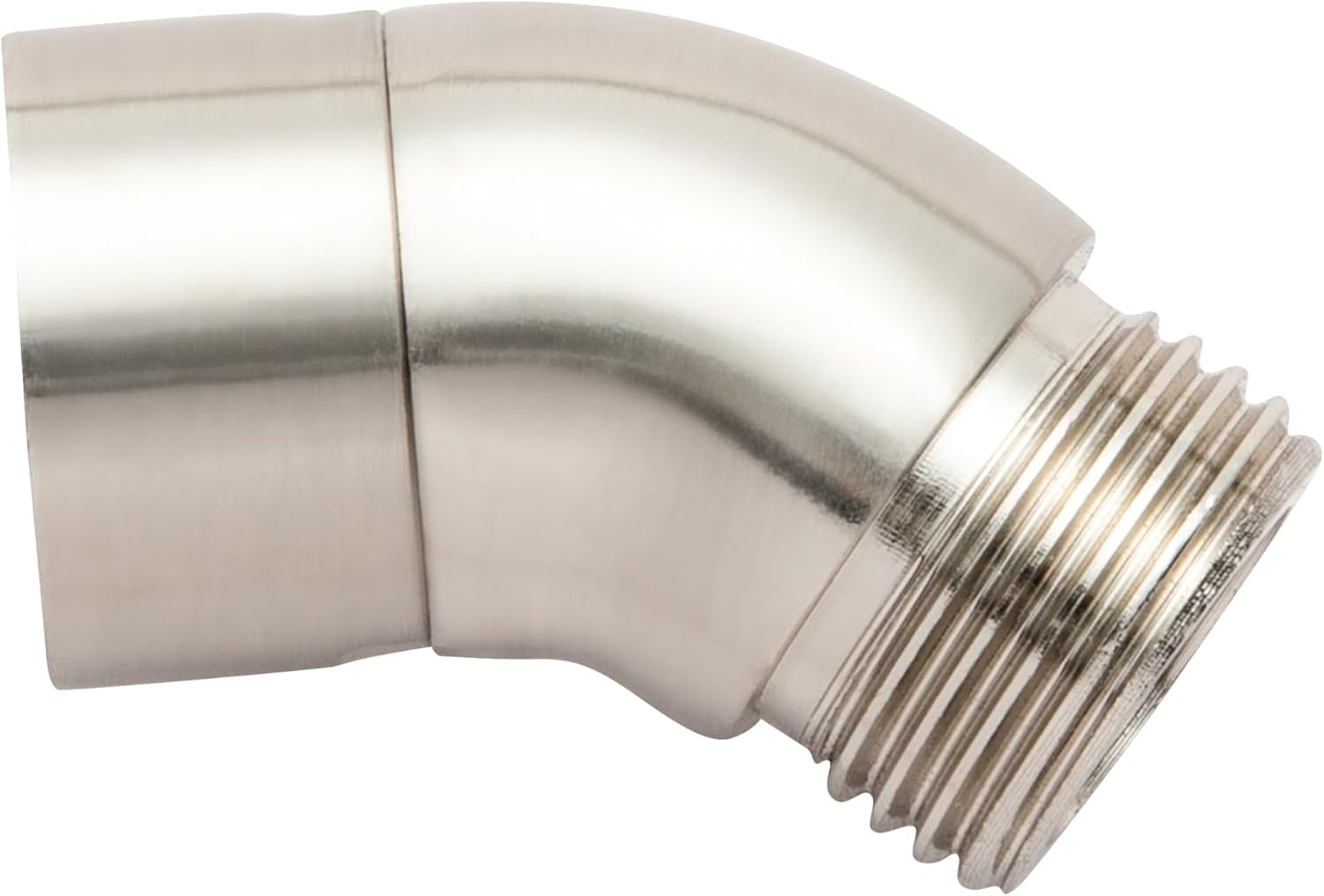 Shower Head Elbow Adapter, Brushed Nickel All Metal Handheld Shower Head Elbow Adapter Shower Arm Angle Adapter 135 Degrees - Image 1