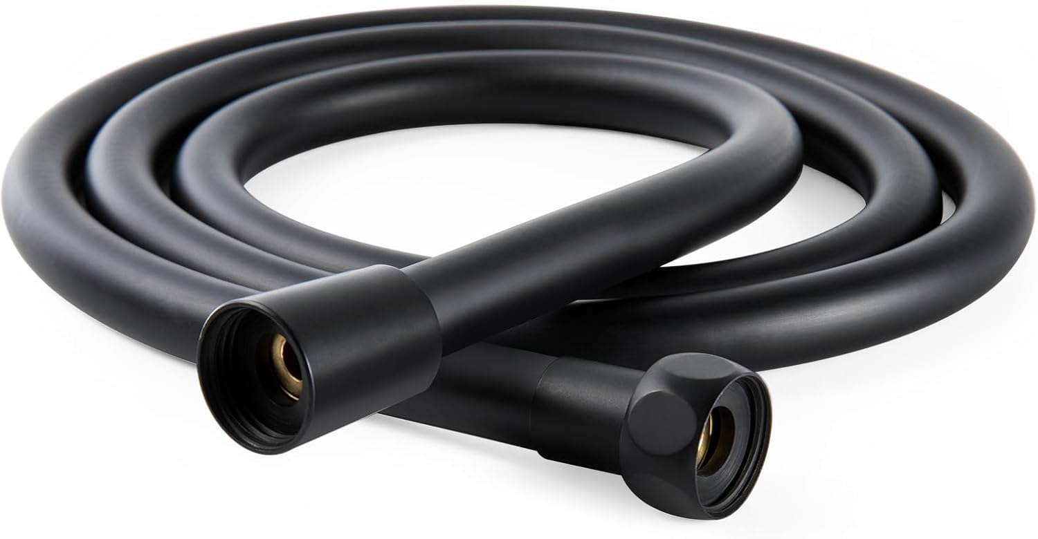 Ultra-Flex Shower Hose, Premium RV PVC Handheld Shower Head Hose Flex Hoses Extension with Brass Insert and Nut for Bathing Pet Bathing, 60 in Matte Black - Image 1