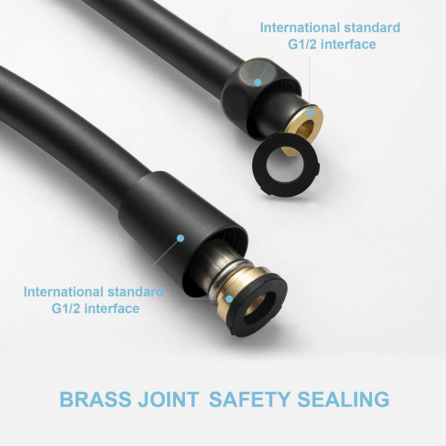 Ultra-Flex Shower Hose, Premium RV PVC Handheld Shower Head Hose Flex Hoses Extension with Brass Insert and Nut for Bathing Pet Bathing, 60 in Matte Black - Image 4