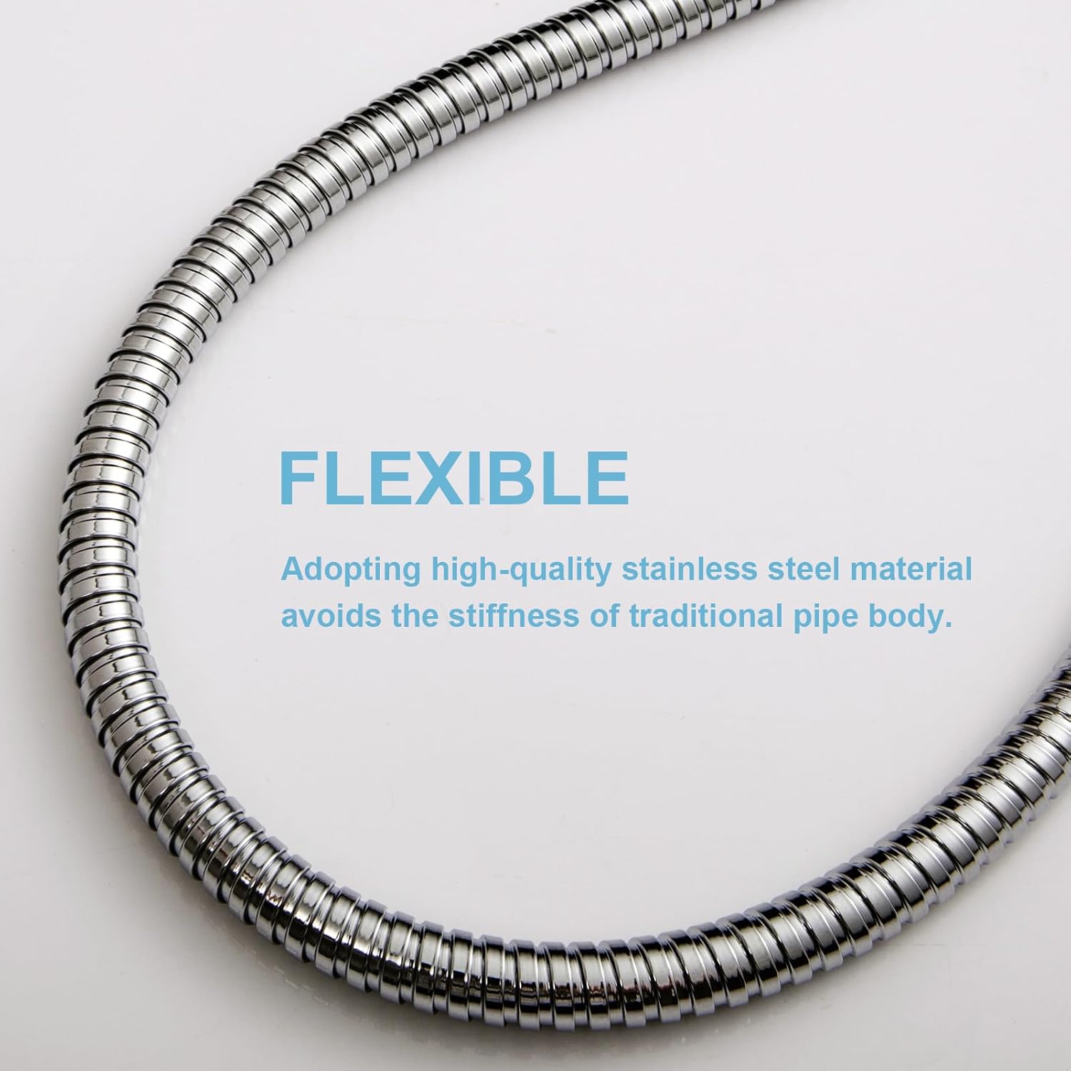 Shower Hose, 120 in Kink Free Stainless Steel Extra Long Shower Hose Replacement, Flexible Handheld Shower Head Hose Extension for Pet Bathing Cleaning, Nickel Gray - Image 5