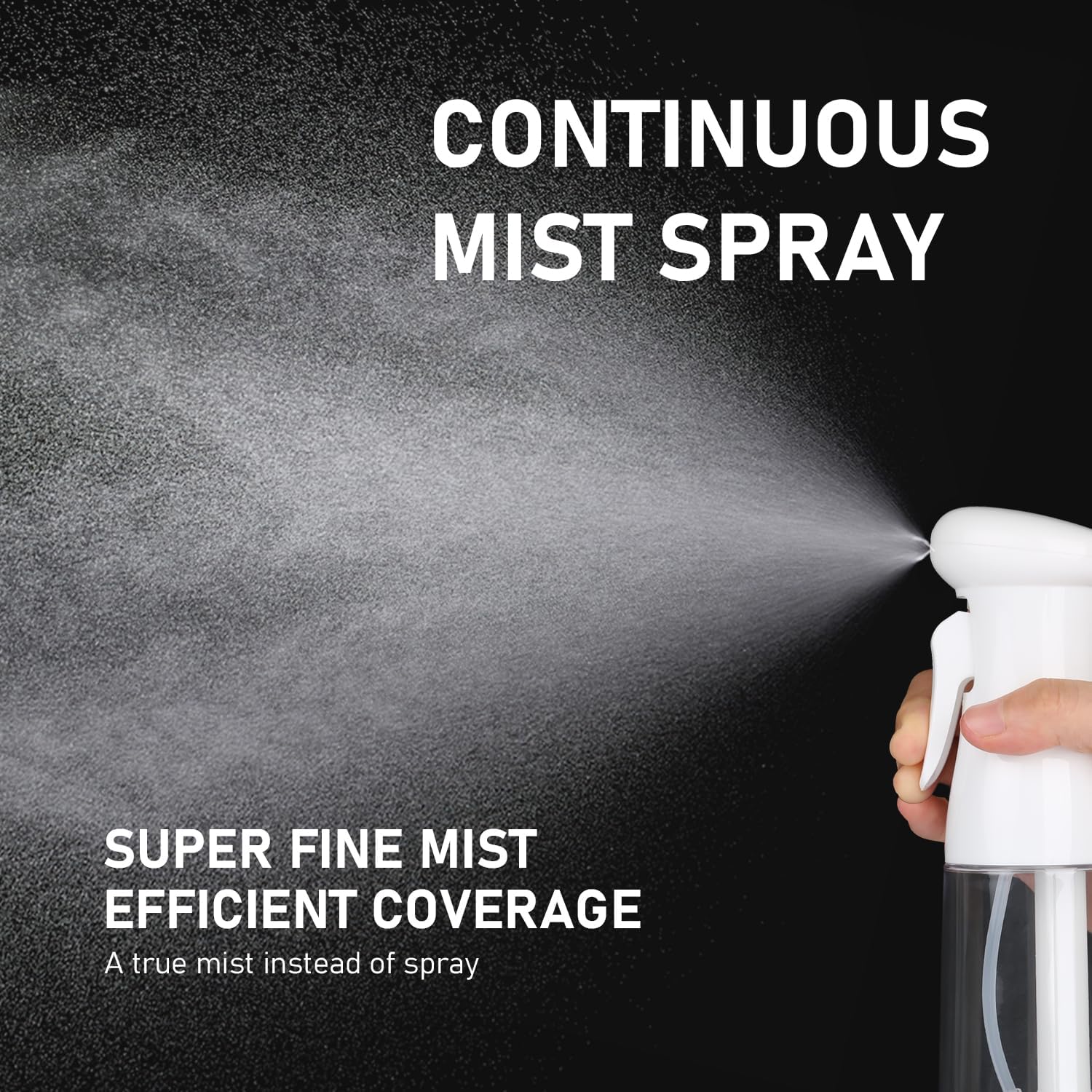 Spray Bottle For Hair, Continuous Mister Empty Spray Bottles, Ultra Fine Mist Water Sprayer for Hairstyling, Cleaning, Plants, Pets, Barbers, Salons, Essential Oil Scents - 2 Pack 6.8 OZ - Image 2