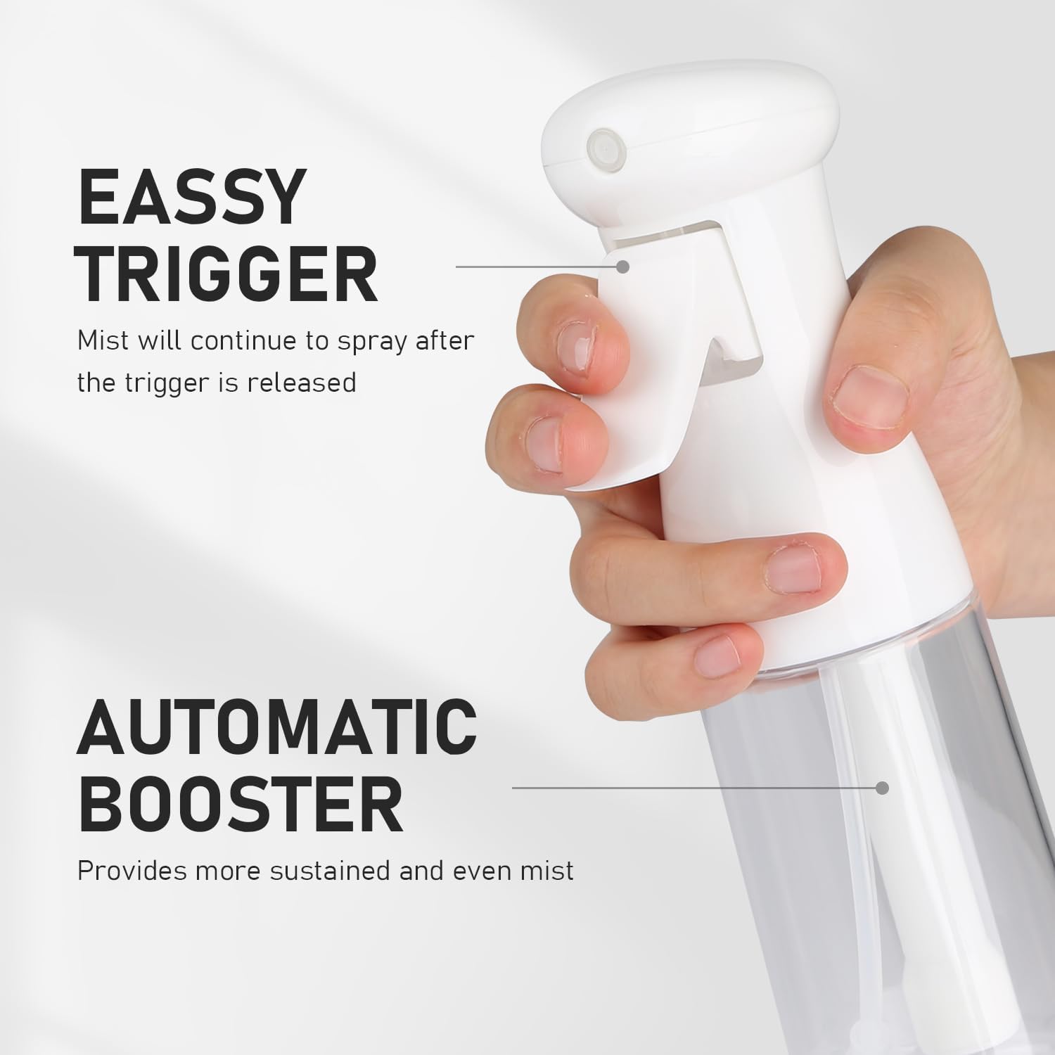 Spray Bottle For Hair, Continuous Mister Empty Spray Bottles, Ultra Fine Mist Water Sprayer for Hairstyling, Cleaning, Plants, Pets, Barbers, Salons, Essential Oil Scents - 2 Pack 6.8 OZ - Image 5