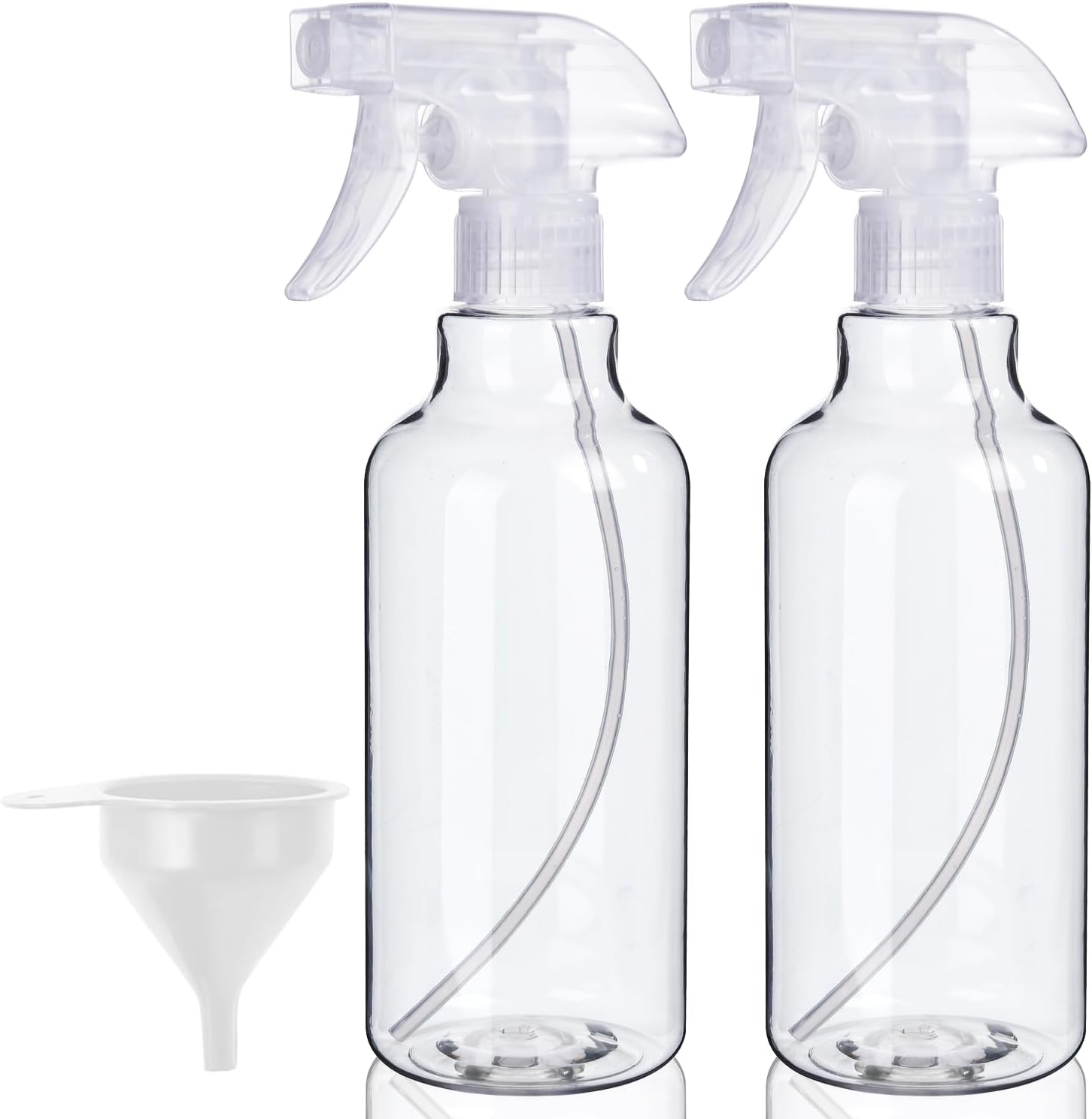 Plastic Spray Bottles, 2-Pack, 16.9 Oz, Mist & Stream, Heavy Duty Spraying, Empty Water Spray Bottle for Cleaning Solutions, Essential Oils, Hair, Plants, BBQ, Cat Dog Behavior Correction (Clear) - Image 1