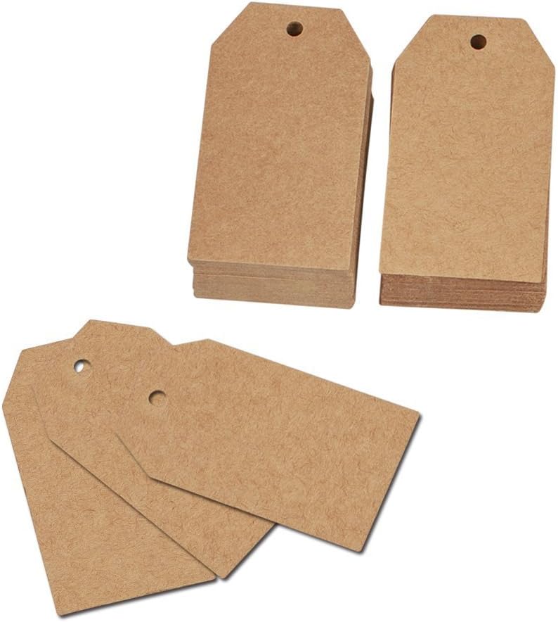 100 Pcs Christmas Gift Tags with String Kraft Paper Vintage Wedding Hang Tags 7x4cm with Natural Jute Twine - Image 4