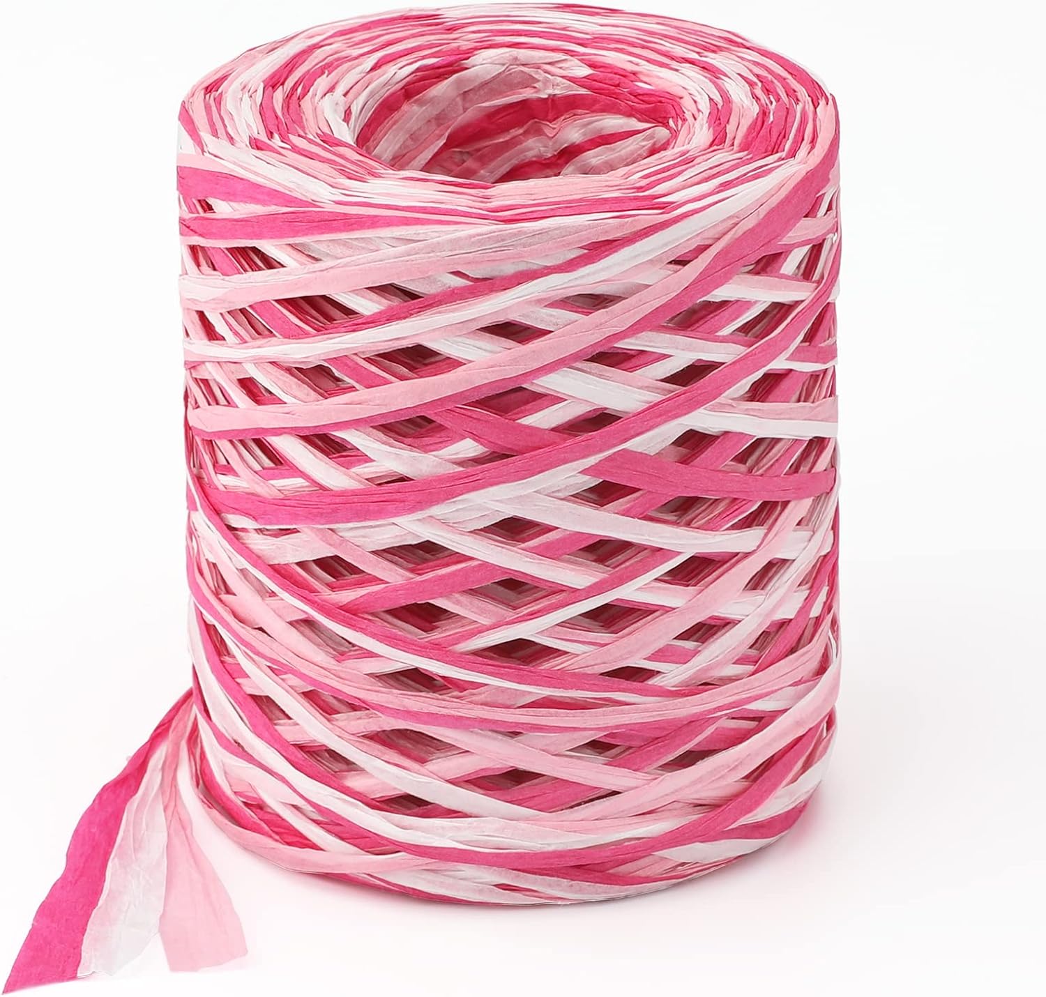 Valentine's Day Raffia Ribbon, 524 Feet Pink Paper Gift Ribbon for Gift Wrapping, Decorating, Crafts, DIY Projects, Festivals, Parties - Image 1