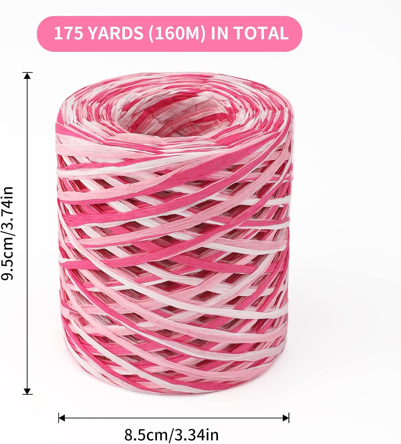 Valentine's Day Raffia Ribbon, 524 Feet Pink Paper Gift Ribbon for Gift Wrapping, Decorating, Crafts, DIY Projects, Festivals, Parties - Image 2