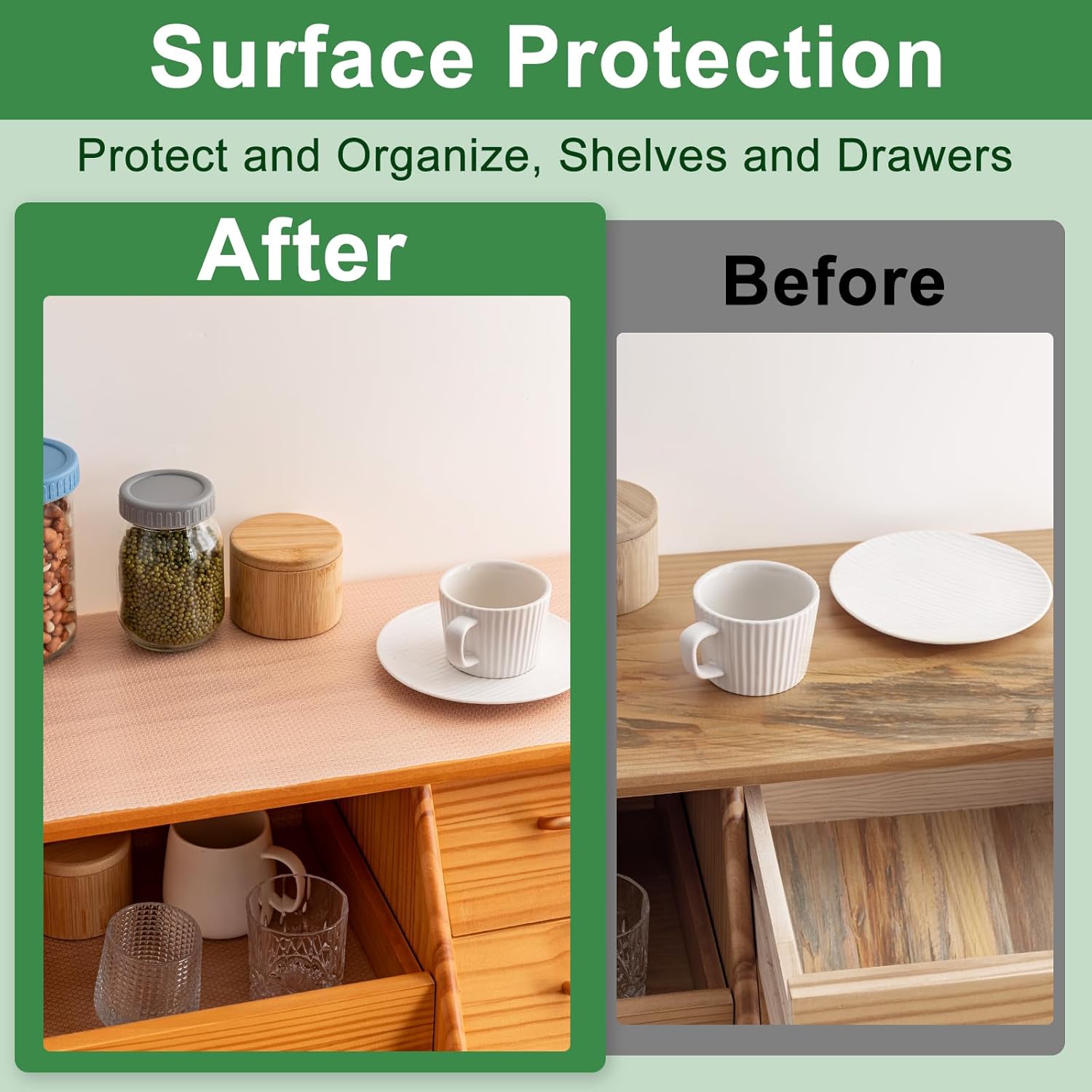 12 Inches x 20 FT Non-Adhesive Shelf Liner Water Resistant Oil-Proof Thickened Easy to Clean and Cut Drawer Mats for Refrigerator, Desk, Cabinet, Kitchen - Image 6