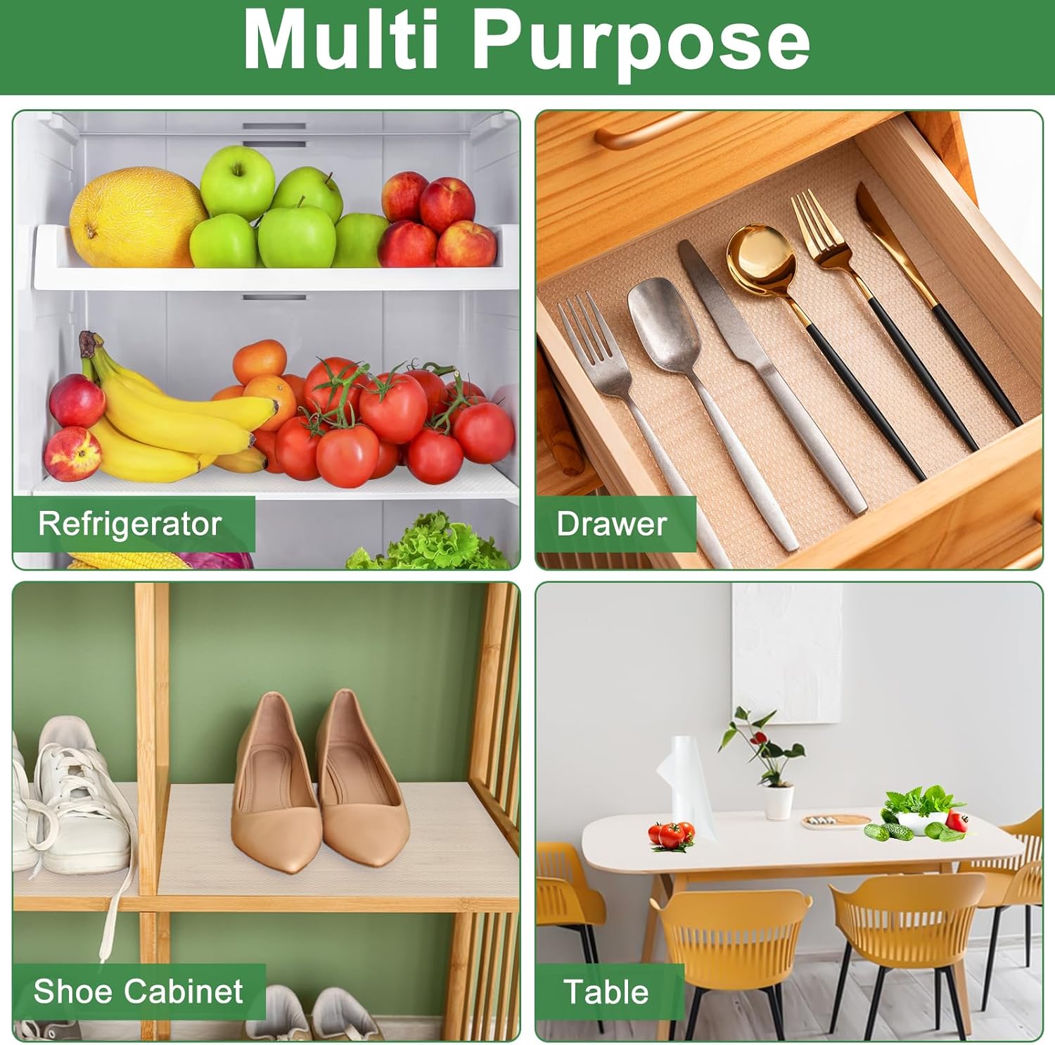 12 Inches x 20 FT Non-Adhesive Shelf Liner Water Resistant Oil-Proof Thickened Easy to Clean and Cut Drawer Mats for Refrigerator, Desk, Cabinet, Kitchen - Image 7