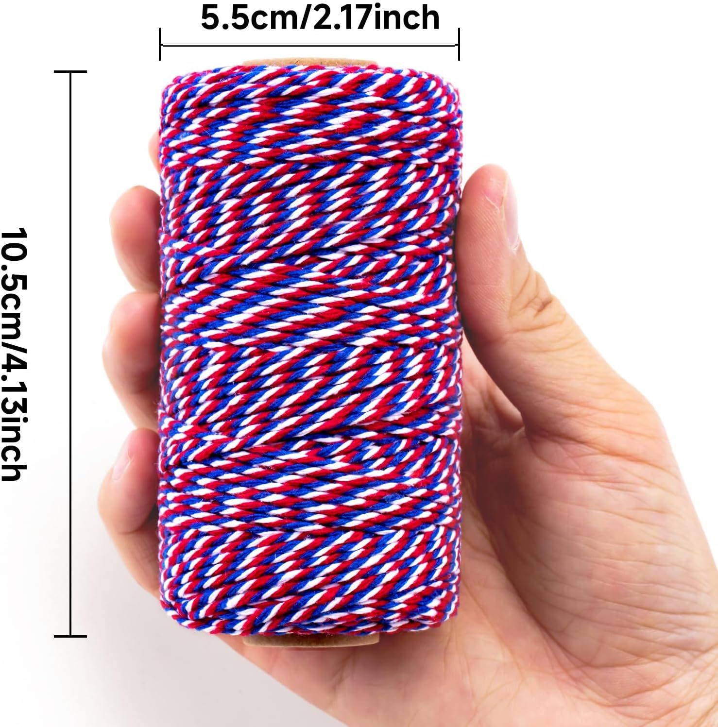 Cotton Twine Red White and Blue Twine String 2mm Thick 328 Feet Bakers Cotton String for Patriotic Day Gift Wrapping DIY Crafts and Floral Bouquet - Image 3