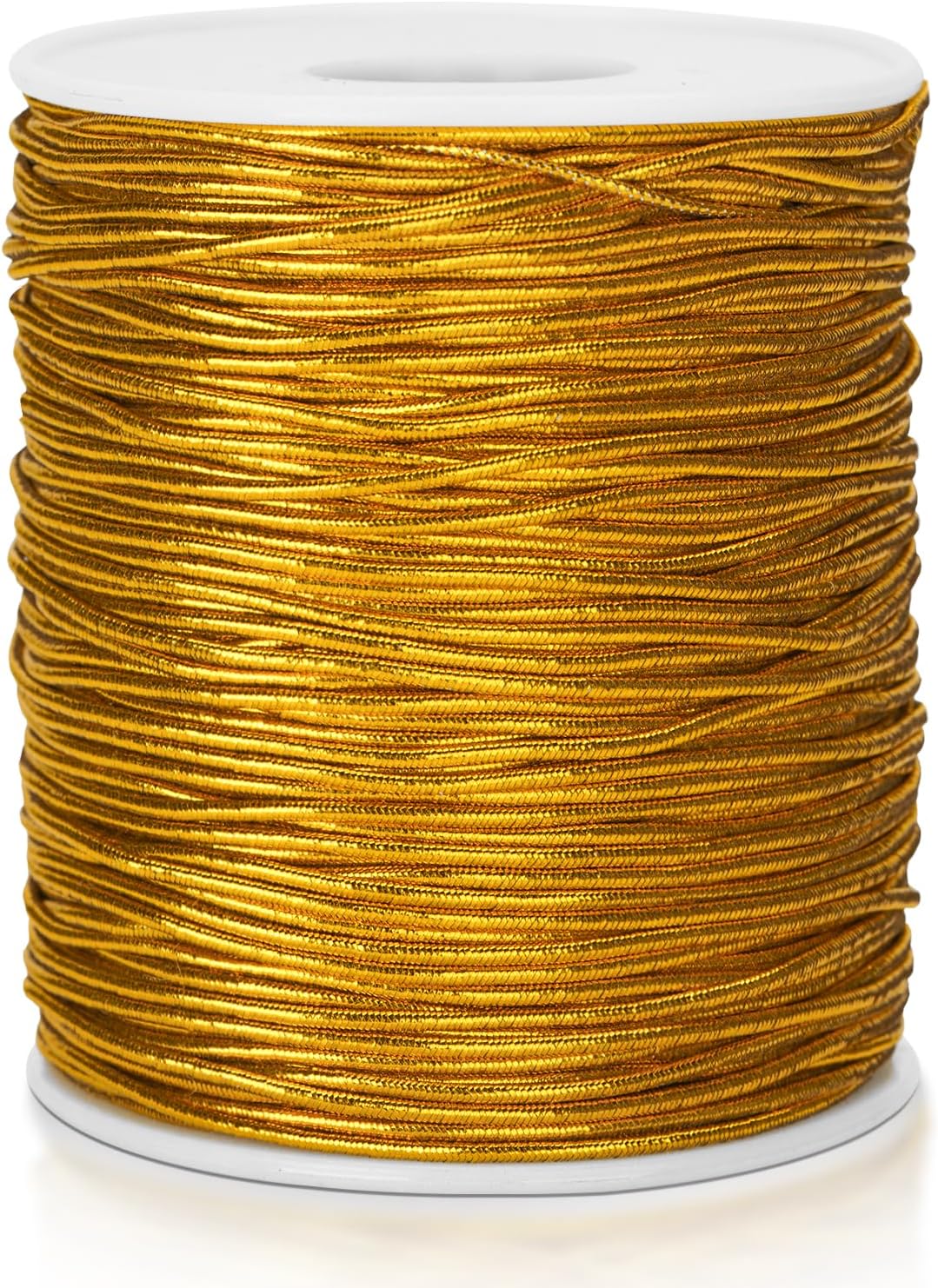 Gold Elastic Cord, 110 Yards x 1MM Metallic Stretch Cord Ribbon for Bracelets, Gift Wrapping, Crafts, Ornaments Hanging, Jewelry Making, Decorations - Image 1