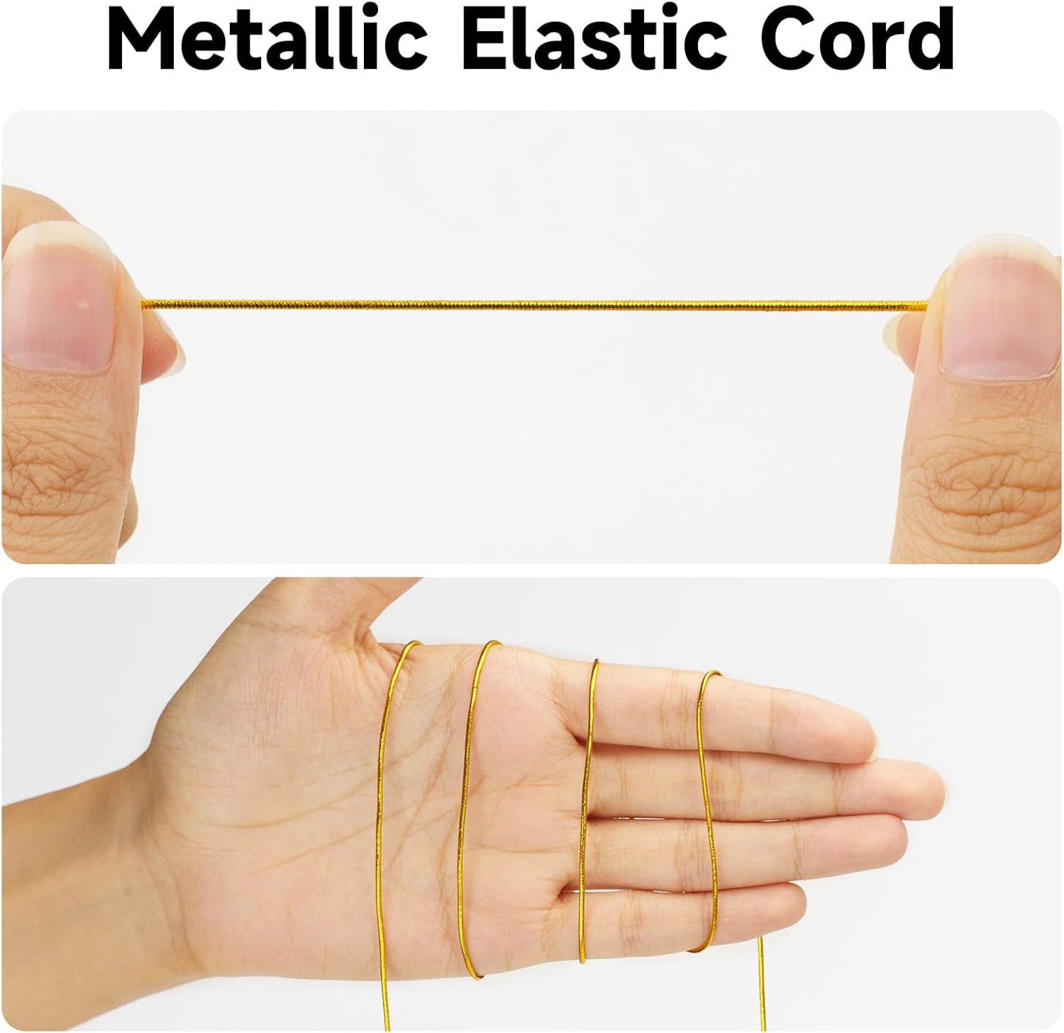 Gold Elastic Cord, 110 Yards x 1MM Metallic Stretch Cord Ribbon for Bracelets, Gift Wrapping, Crafts, Ornaments Hanging, Jewelry Making, Decorations - Image 3