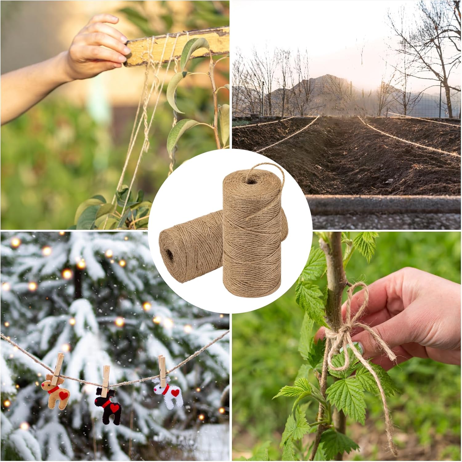Twine String 1312 Feet Long Jute Twine Hemp Rope for Gardening Crafts Giftwares Wrapping Packing Wedding Decor, Brown 2 Rolls - Image 5