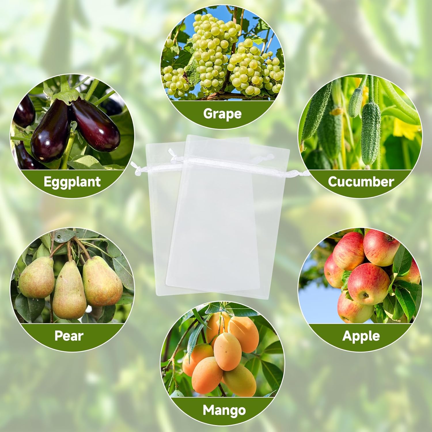 Fruit Protection Bags - 100PCS Nets, 4x6 Inch, White, Mesh Bags for Fruit & Vegetables - Image 6