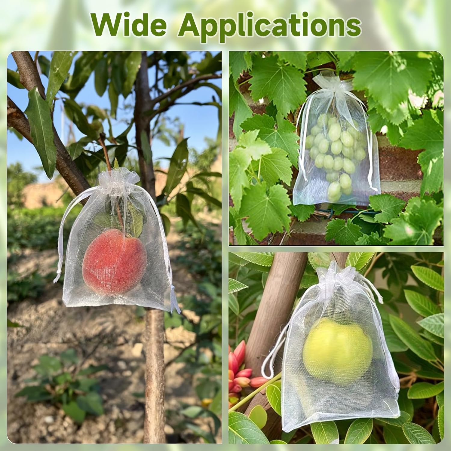 Fruit Protection Bags - 100PCS Nets, 4x6 Inch, White, Mesh Bags for Fruit & Vegetables - Image 7