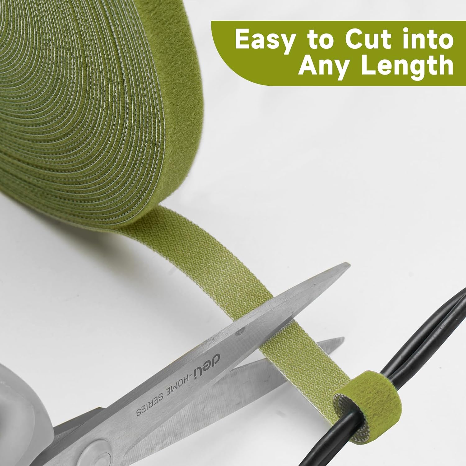 Garden Ties Plant Tape Ties Nylon Plant Tape Strap 65.6 Feet Plant Support Tape Reusable Garden Tape 1/2'' Army Green Plant Tape For Climbing Plants,Tomato,Vines,Cables,Flowers,Indoor Outdoor - Image 4