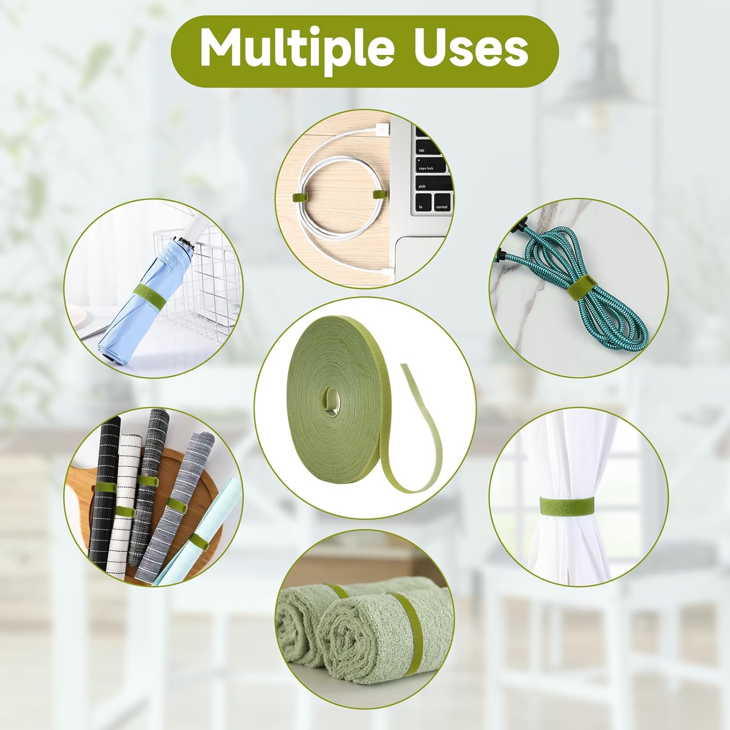 Garden Ties Plant Tape Ties Nylon Plant Tape Strap 65.6 Feet Plant Support Tape Reusable Garden Tape 1/2'' Army Green Plant Tape For Climbing Plants,Tomato,Vines,Cables,Flowers,Indoor Outdoor - Image 6